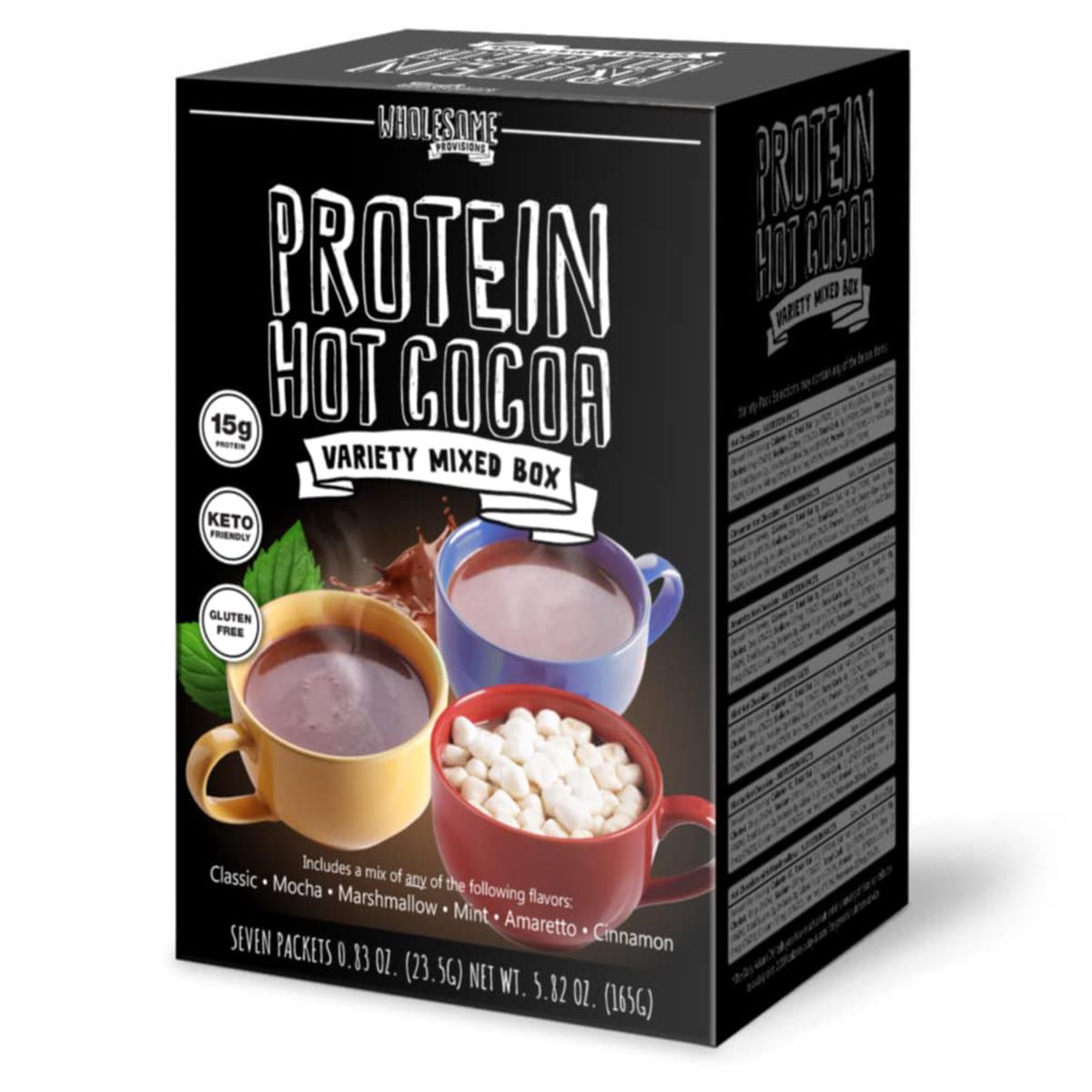 Wholesome Provisions Protein Hot Chocolate Mix, Keto, Low Carb, Variety Pack, 15g Protein, 5.82 Ounce (Pack of 1)
