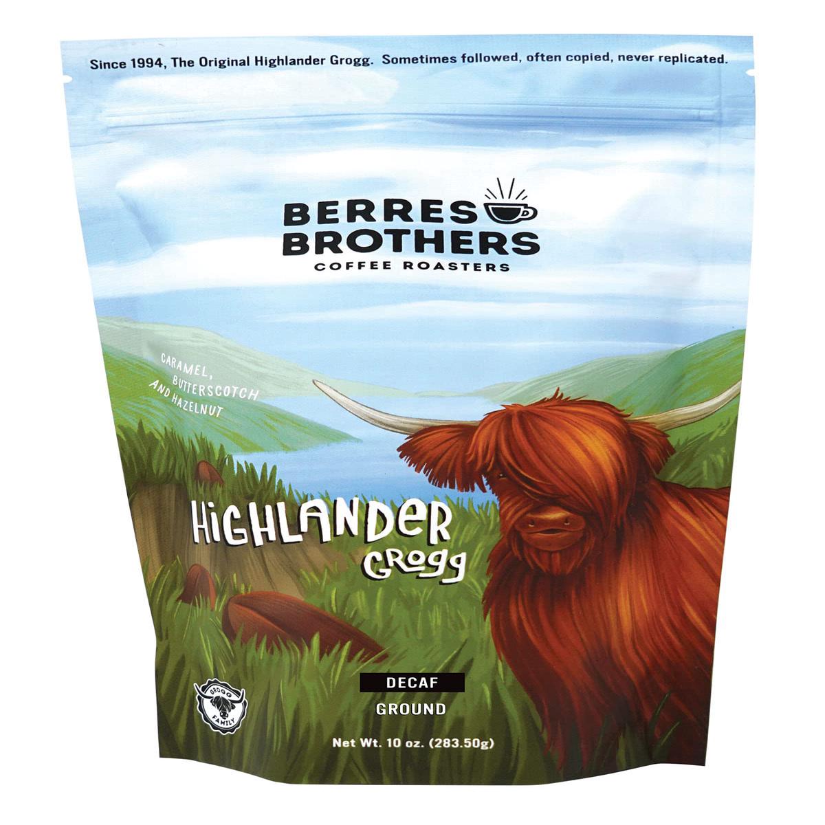 Berres Brothers Highlander Grogg Decaf Coffee, 10 ounce Bag of Ground Coffee, Combination of Caramel, Butterscotch and Hazelnut,