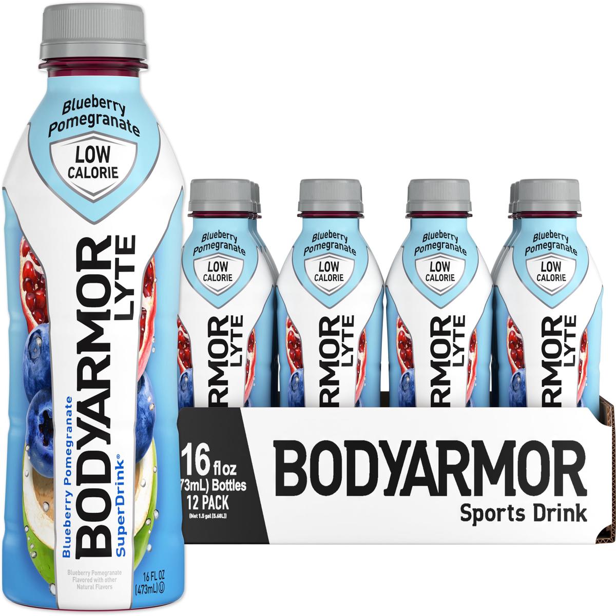 BODYARMOR LYTE Sports Drink Low-Calorie Sports Beverage, Blueberry Pomegranate, Coconut Water Hydration, Natural Flavors With Vi