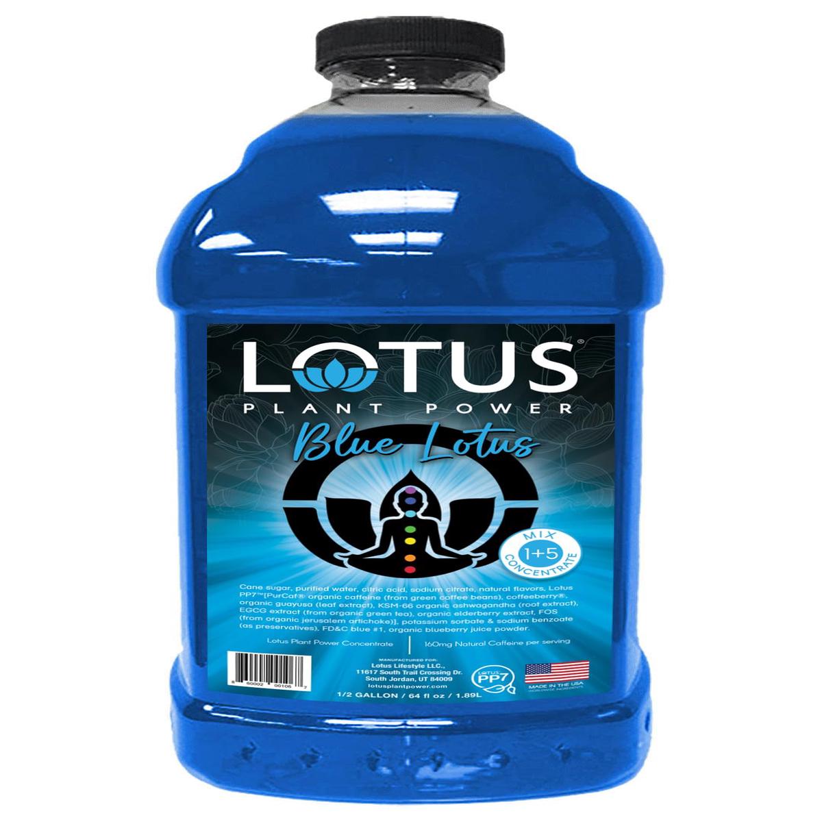 Blue Lotus Plant Energy Drink Concentrate | Pure Cane Sugar | 64 fl oz | 1:5 | Natural Caffeine from Green Coffee Bean