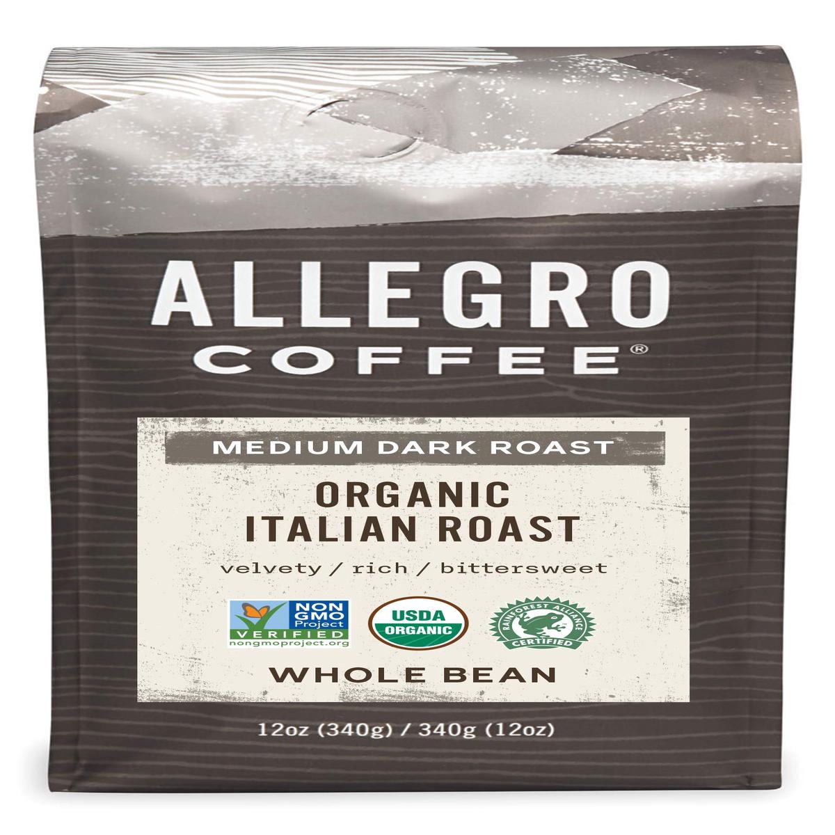 Allegro Coffee, Organic, Italian Roast, Whole Bean, 12 Oz