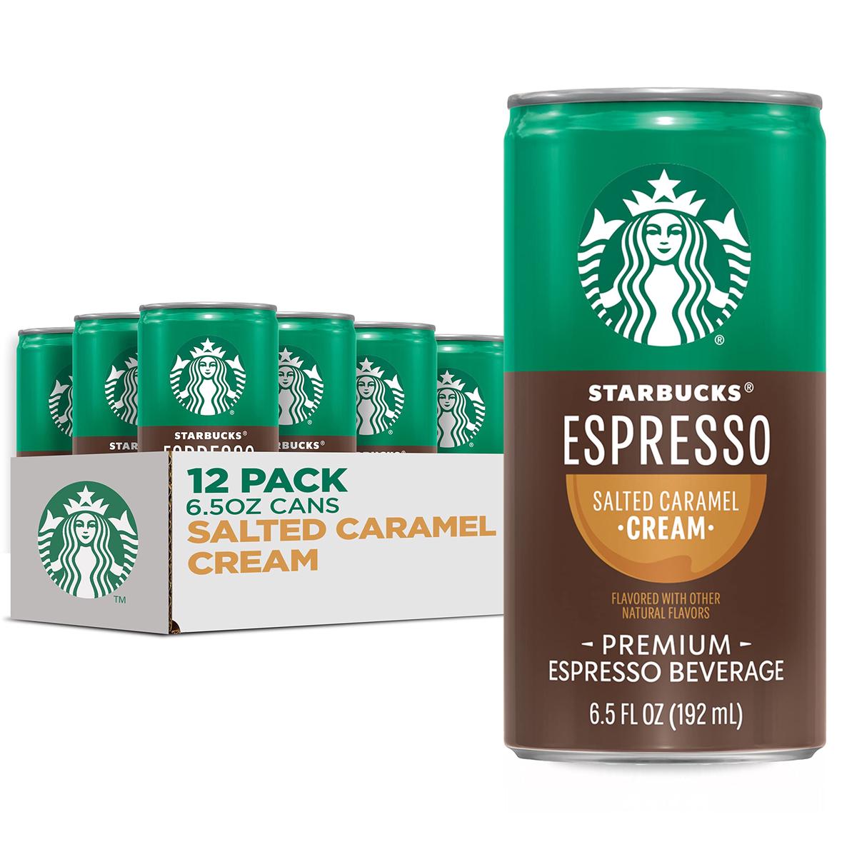 Starbucks Doubleshot Salted Caramel Coffee, 6.5 Fl Oz, 12 Pack - Ready-to-Drink Energy Beverage