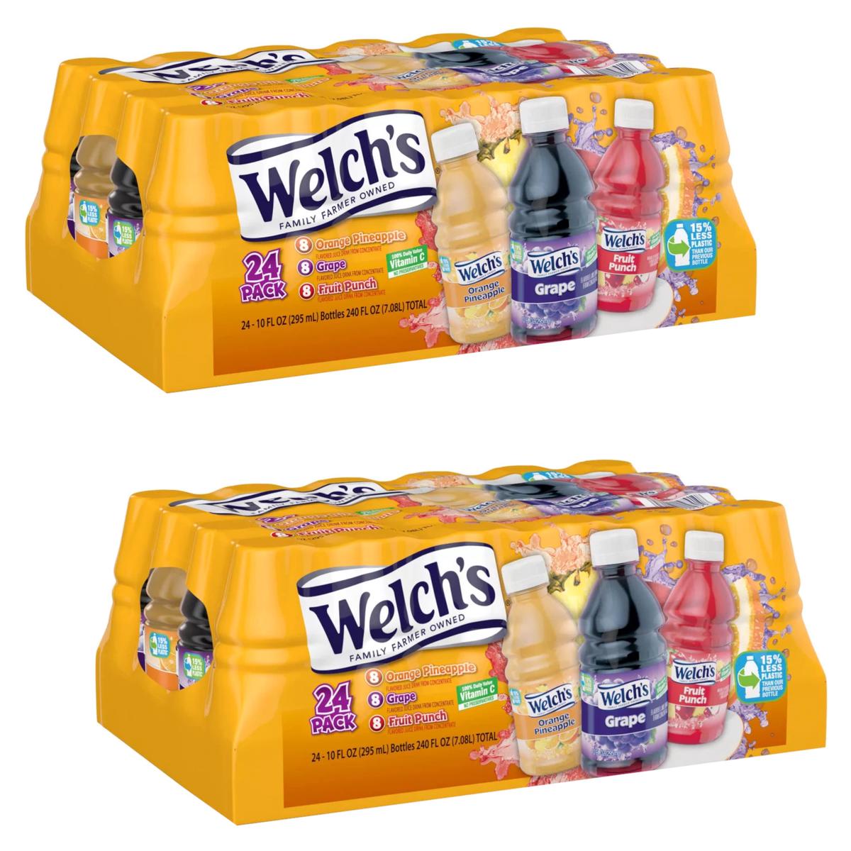Welchs Variety Pack - Orange Pineapple  G and Fruit Punch - No Preservatives - Rich Source of Vitamin C - Ready Set Gourmet Donate a Meal Program - 2 Pack (10oz / 24pk Each)