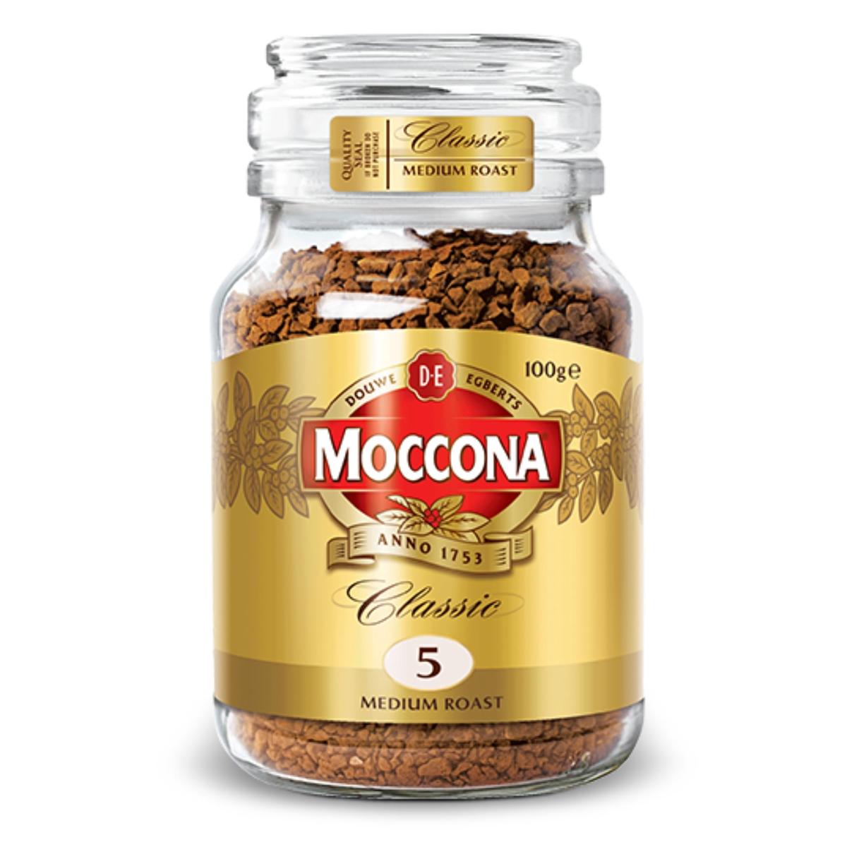 Moccona Freeze-Dried Coffee Medium Roast, 100g (3.5 oz), Rich Flavor, Convenient Instant Coffee