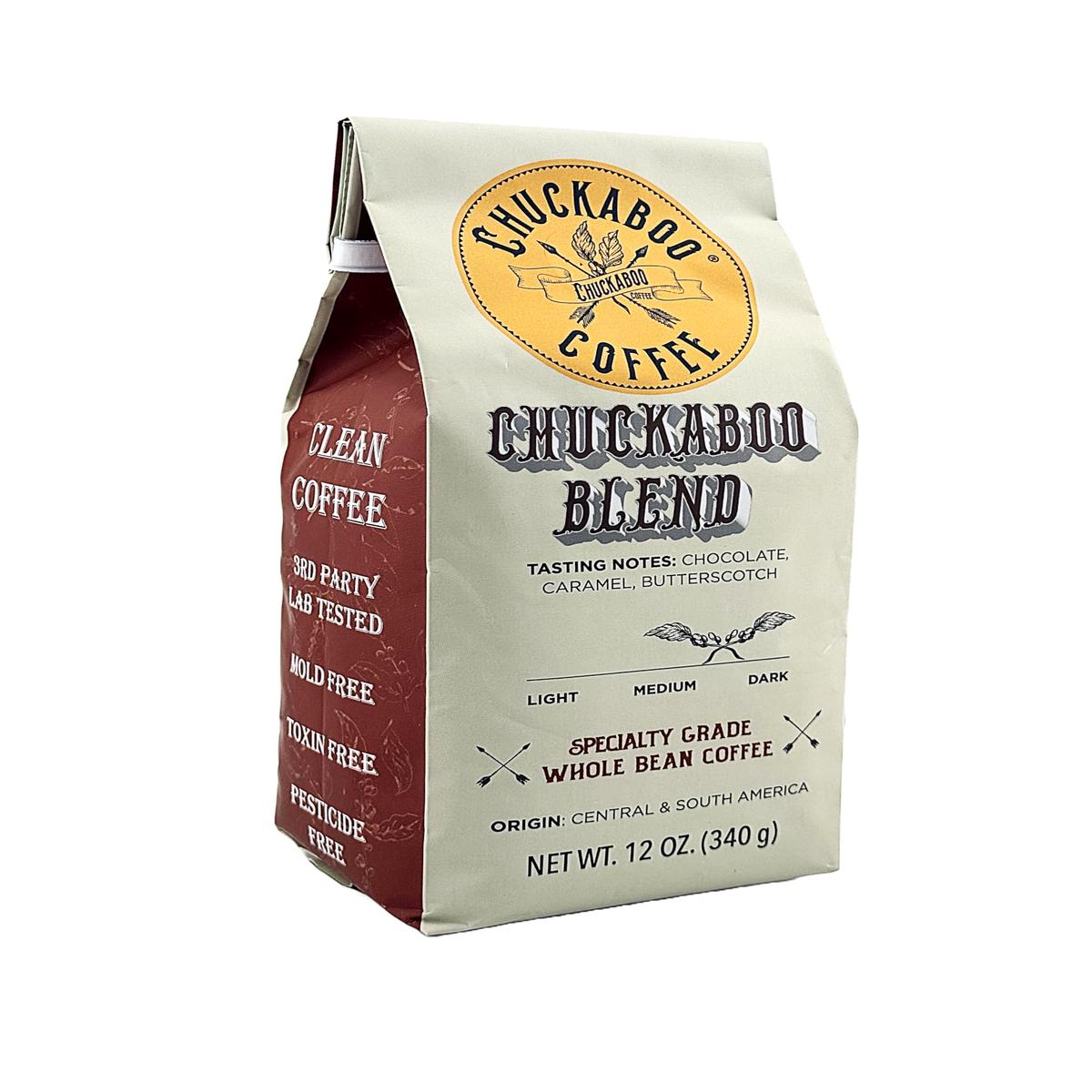 Chuckaboo Coffee - Chuckaboo Blend Medium Dark Roast - Clean Coffee - Organic - Fair Trade - Mold Free & Toxin Free