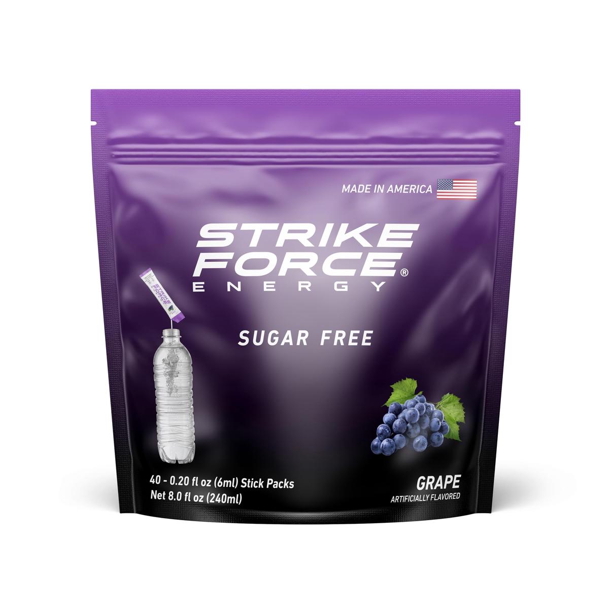 Strike Force Energy Drink Mix - G  Flavor - Zero Calories, Keto Friendly - 40 Liquid Packs