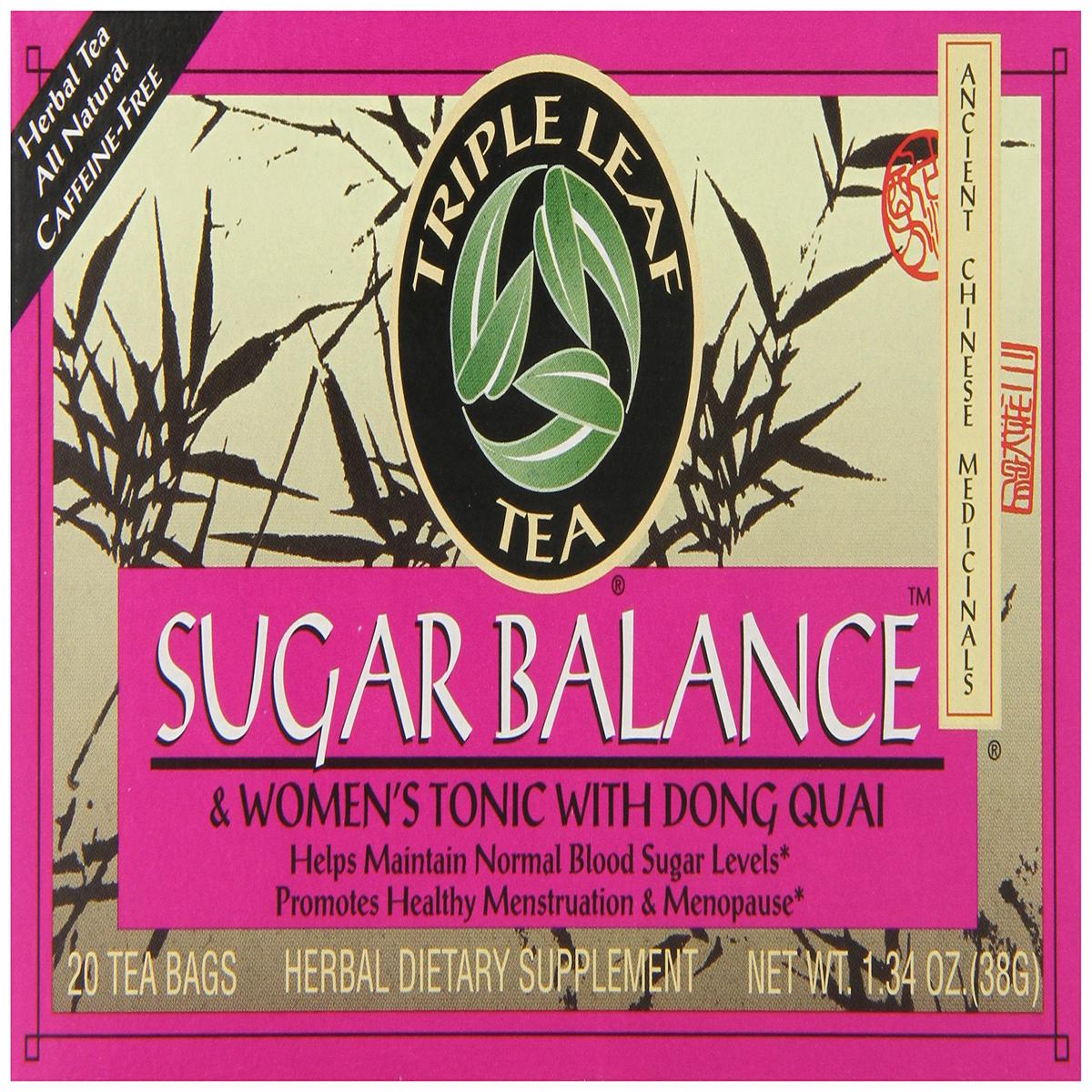 Triple Leaf Tea Sugar Balance, 20 Tea Bags, Pack of 6, Model 764225