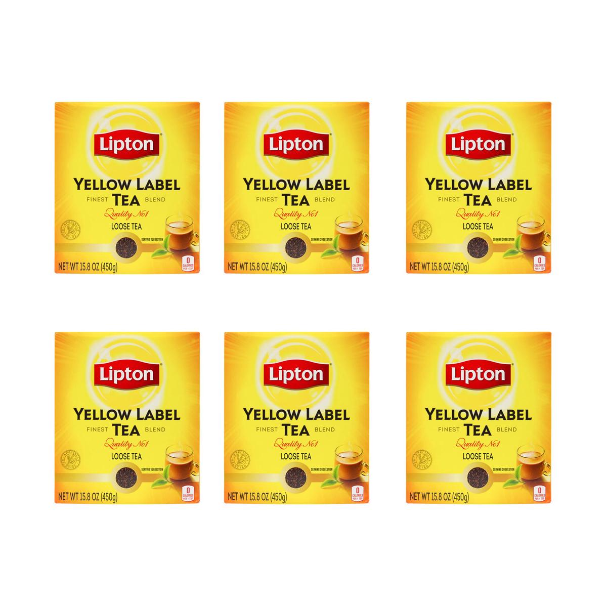 Yellow Label Black Tea | International Blend | Loose Tea | Enhanced Tea | Compatible For Everyday Use | Suitable For Chai Lovers | 450 Grams (Pack Of 6)