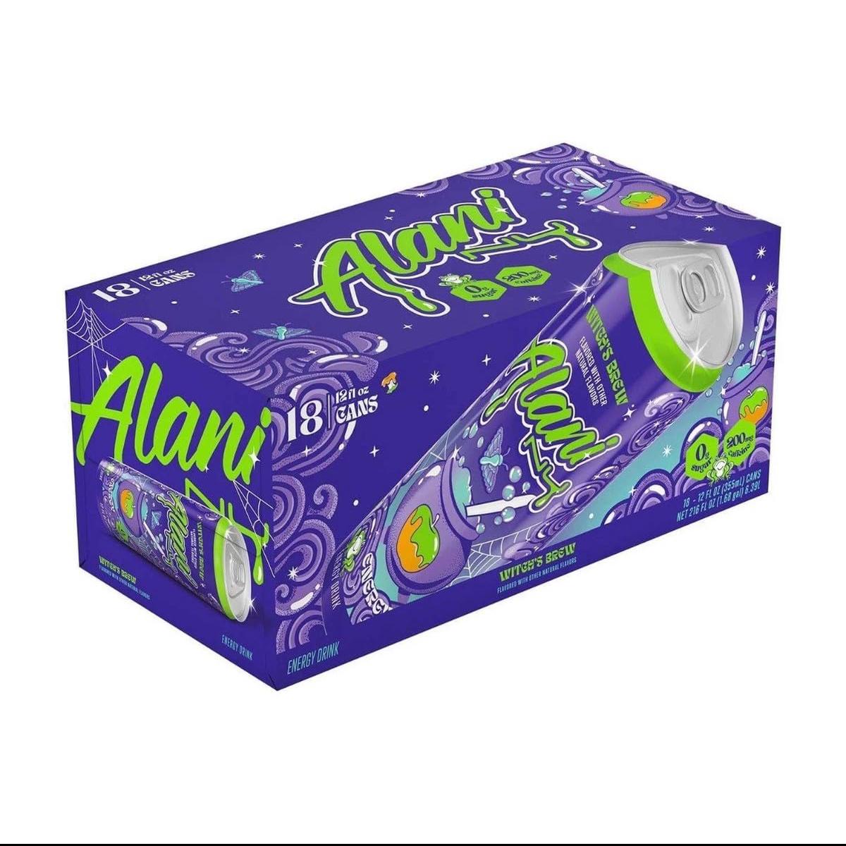 Alani Energy Drink 12 FL Oz Per Can 18 Pack, Witchs Brew