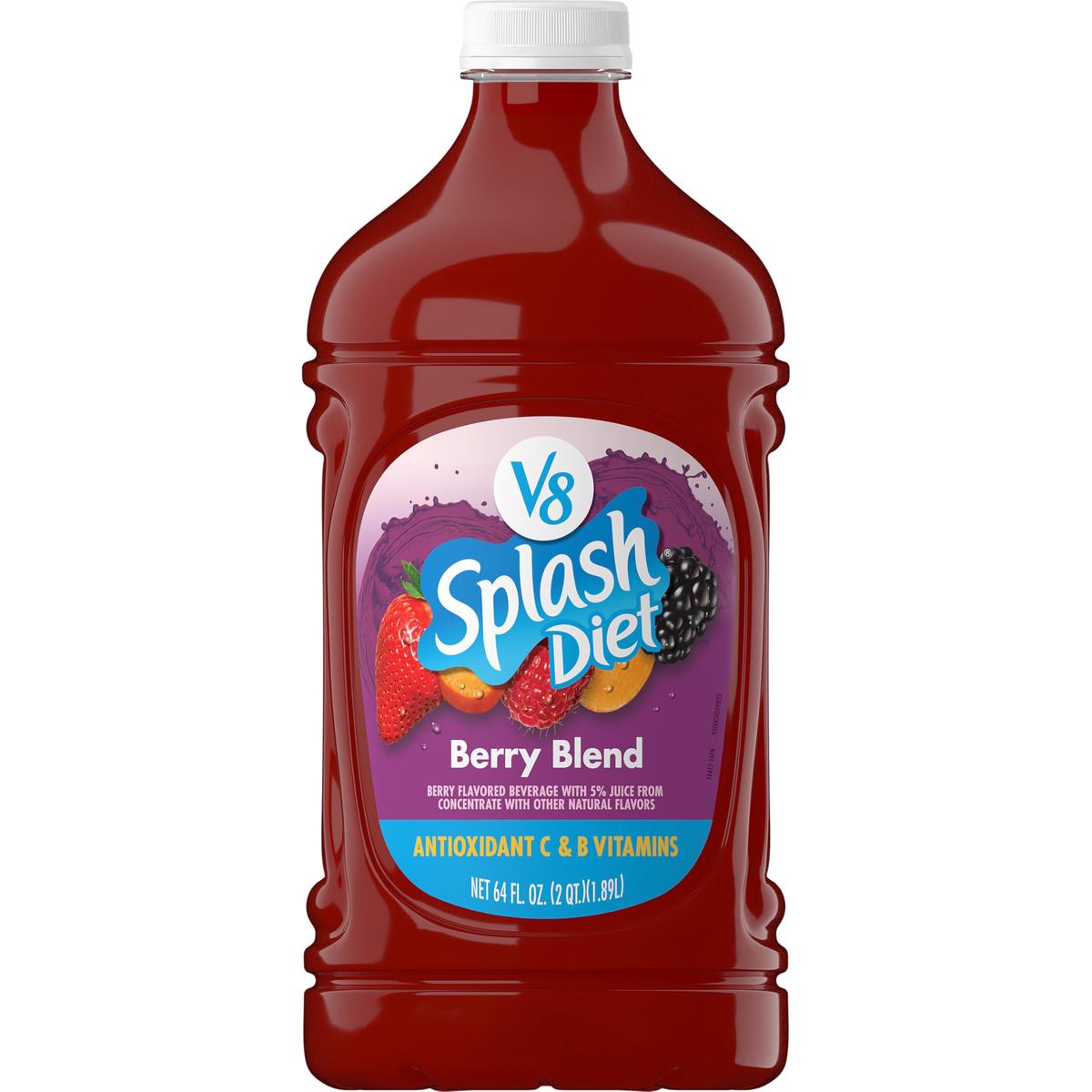 V8 Splash Diet Berry Blend Flavored Juice Beverage, 64 Fl Oz Bottle