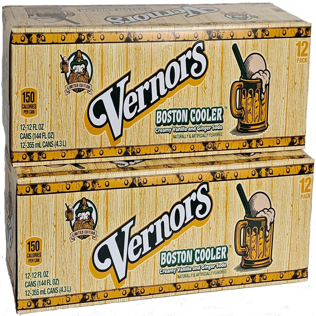 Vernors Ginger Soda (Ale) Boston Cooler Edition Creamy Vanilla 12-Pack 12-Ounce Cans In Fridge Pack (24-Count)