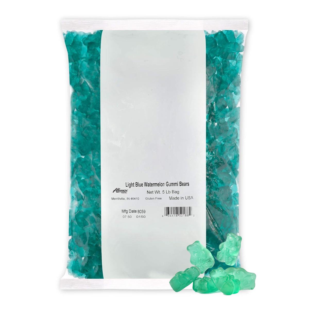 Albanese Watermelon Gummi Bears, 5 Pound Bag, 80 Ounces, Blue