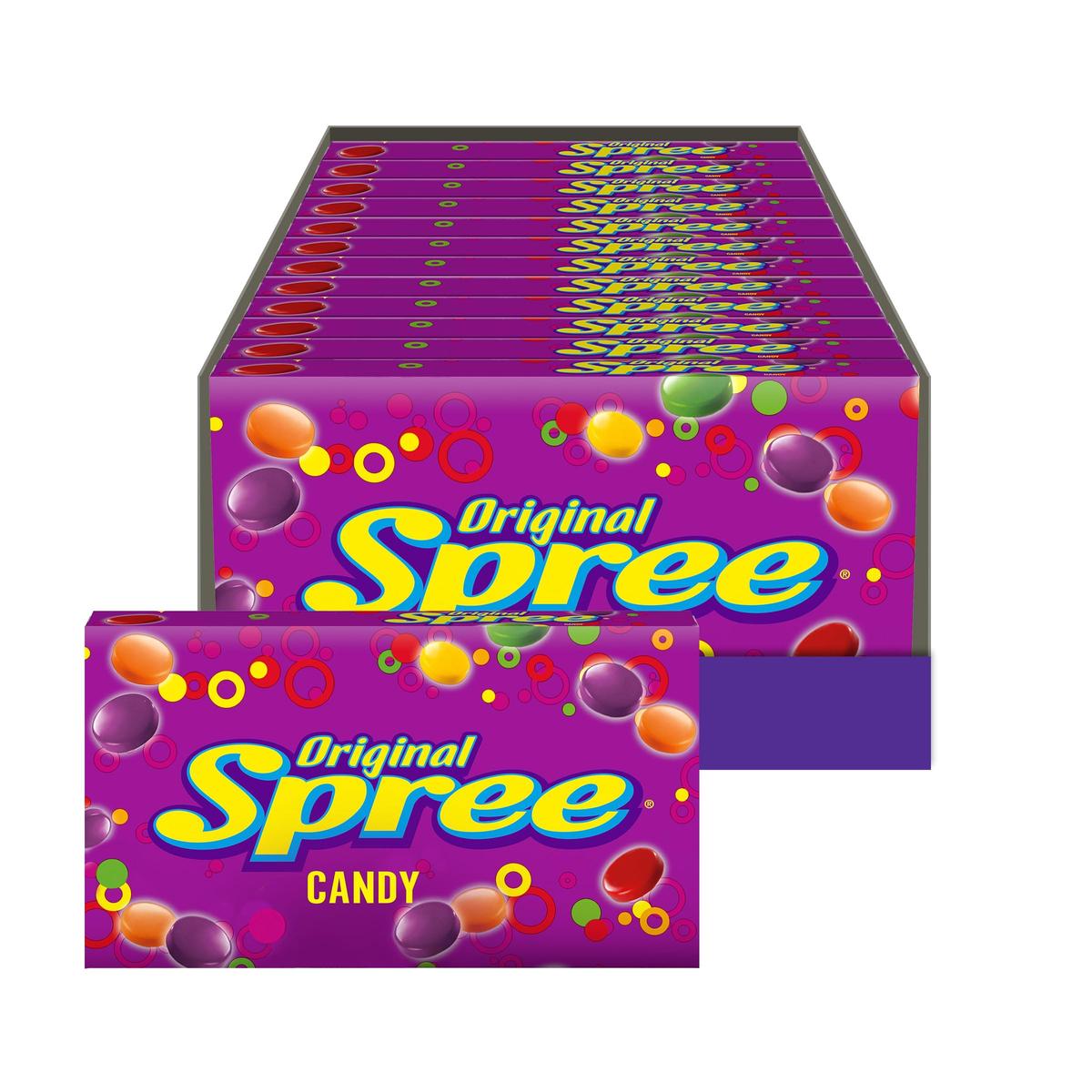 Wonka Spree Original Hard Candy - Pack of 12 Theater Candy Boxes - Lime, Orange
