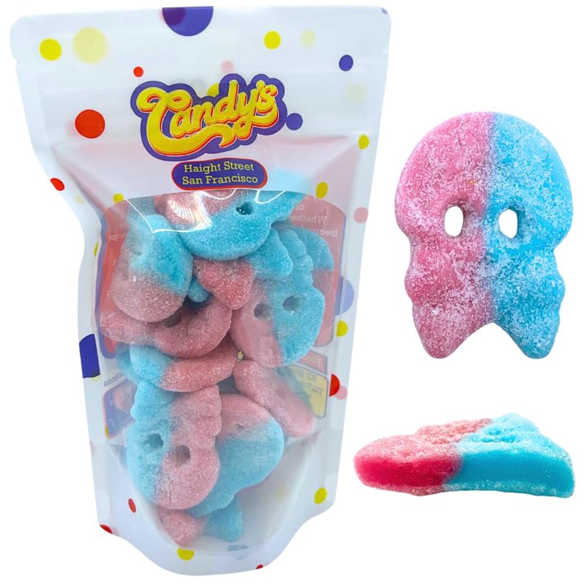 1/2 Pound BUBS Dizzy Skulls Foam Sweet & Sour Swedish Candy Bubs Sweden Skalle Bubble Gum Flavor Gummy Seen on TikTok