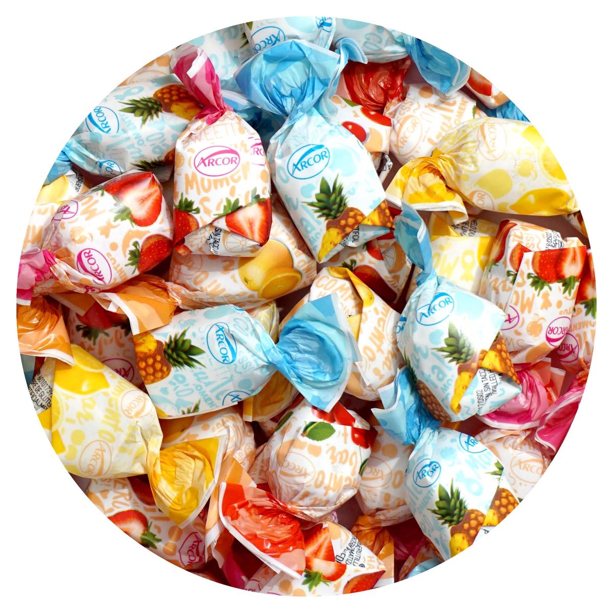 Arcor Fruit Filled Candy  5 Pound Arcor Candy (Approx. 300 pcs.)  Fruit Filled Hard Candy Individually Wrapped  The Hampton Popcorn & Candy Company