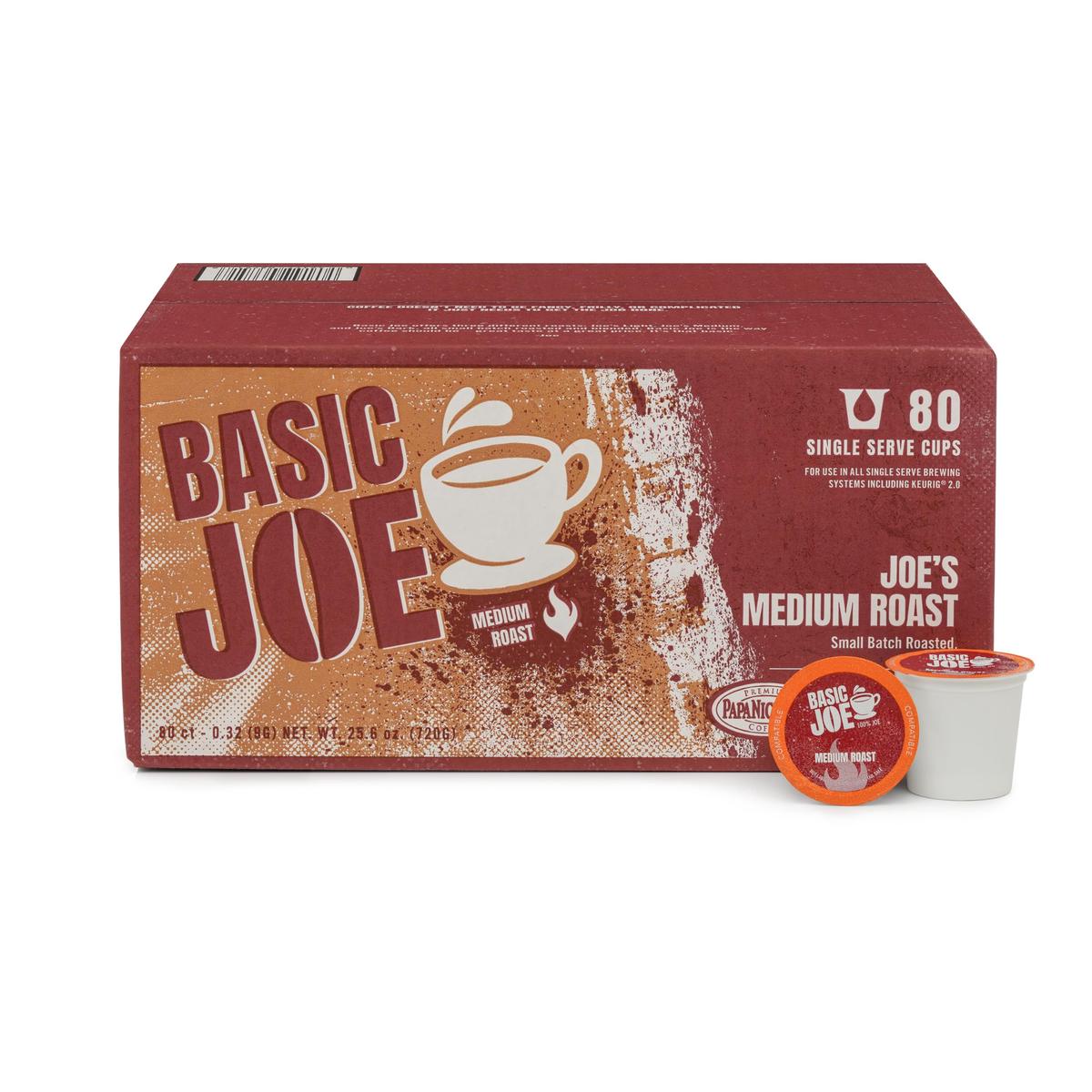 Basic Joe 80-Count Arabica Medium Roast Coffee Pods for K-Cup malt-inspired, Single Serve, Pack of 80