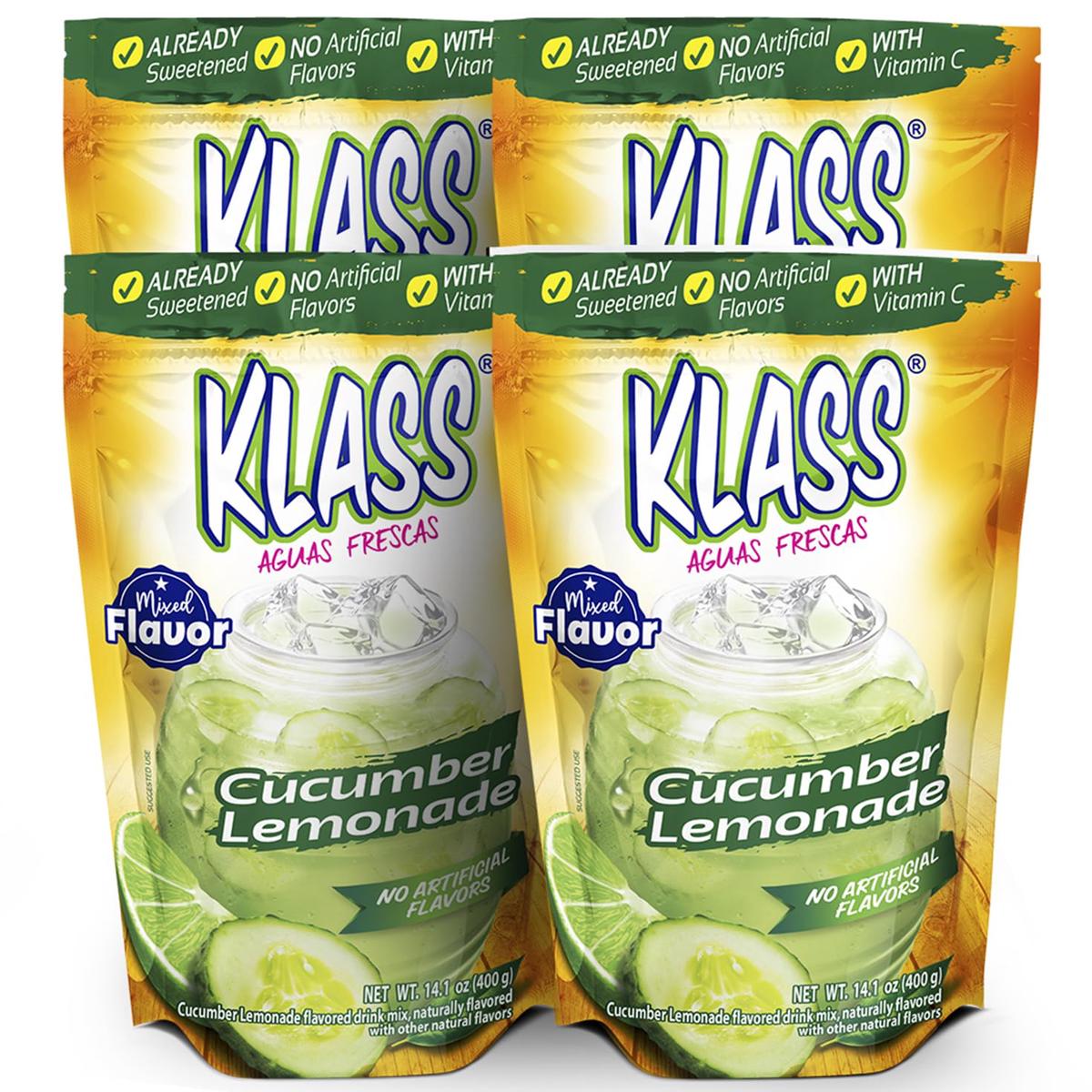 Drink Mix Cucumber Limeade | Klass Aguas Frescas | Flavors From Natural Sources, No Artificial Flavors, With Vitamin C (Makes 7