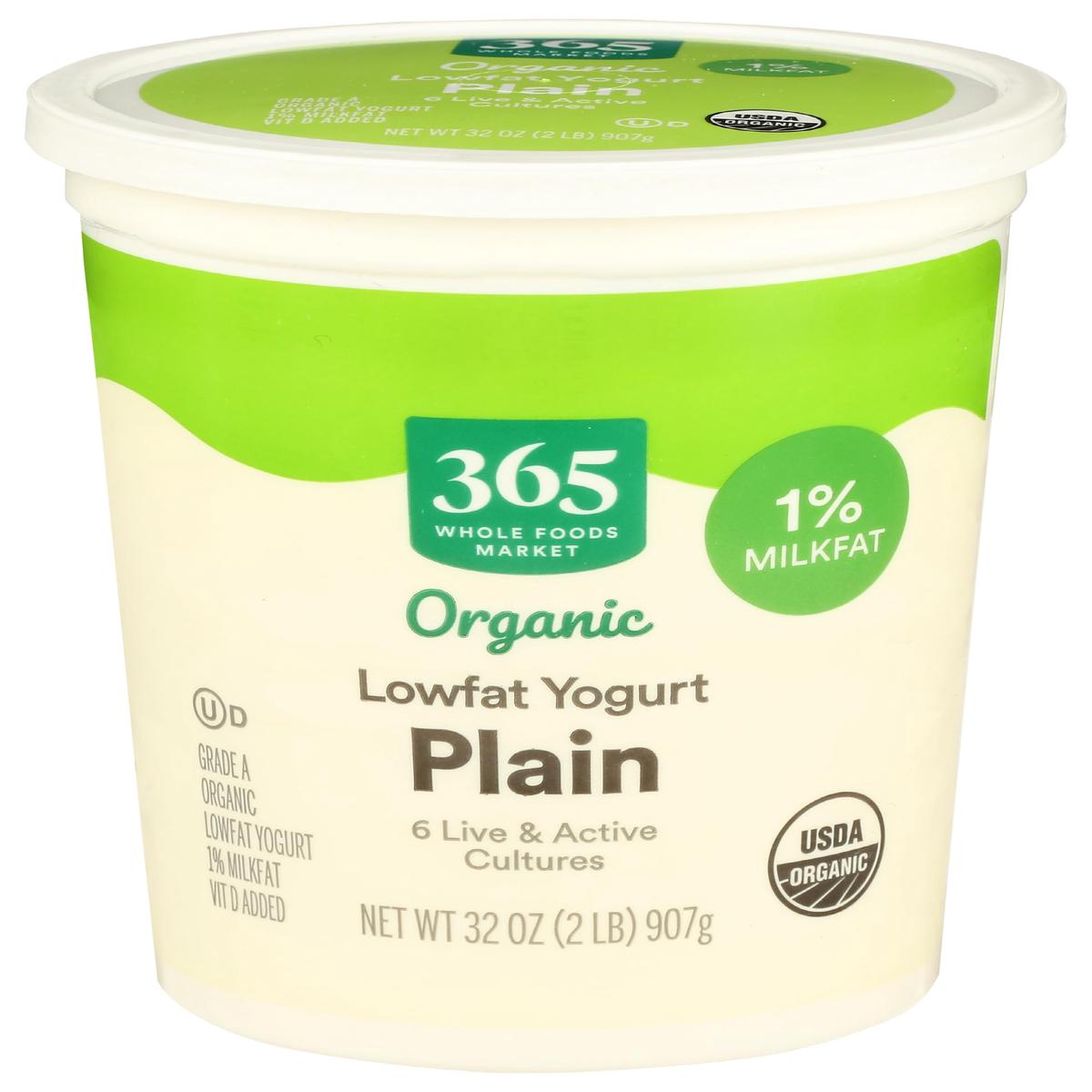 365 Everyday Value, Organic Plain Low Fat Yogurt, 32 oz