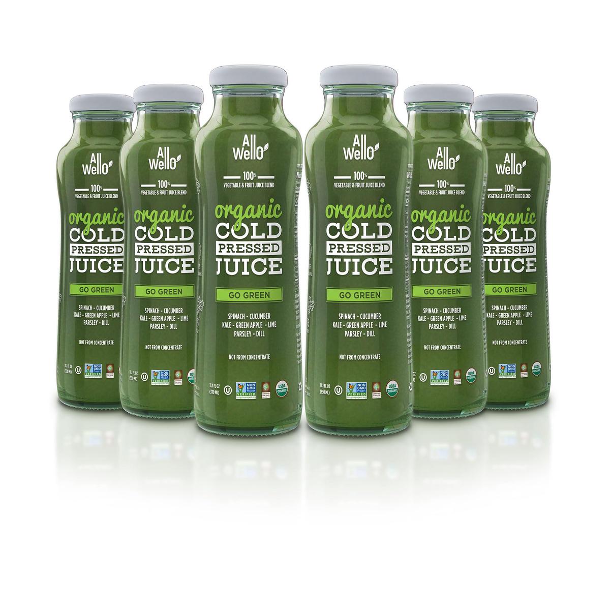 ALLWELLO Organic Cold Pressed Juice Drinks with Real Fruits and Vegetables Gluten Free Non-GMO Healthy Juices No Preservatives N