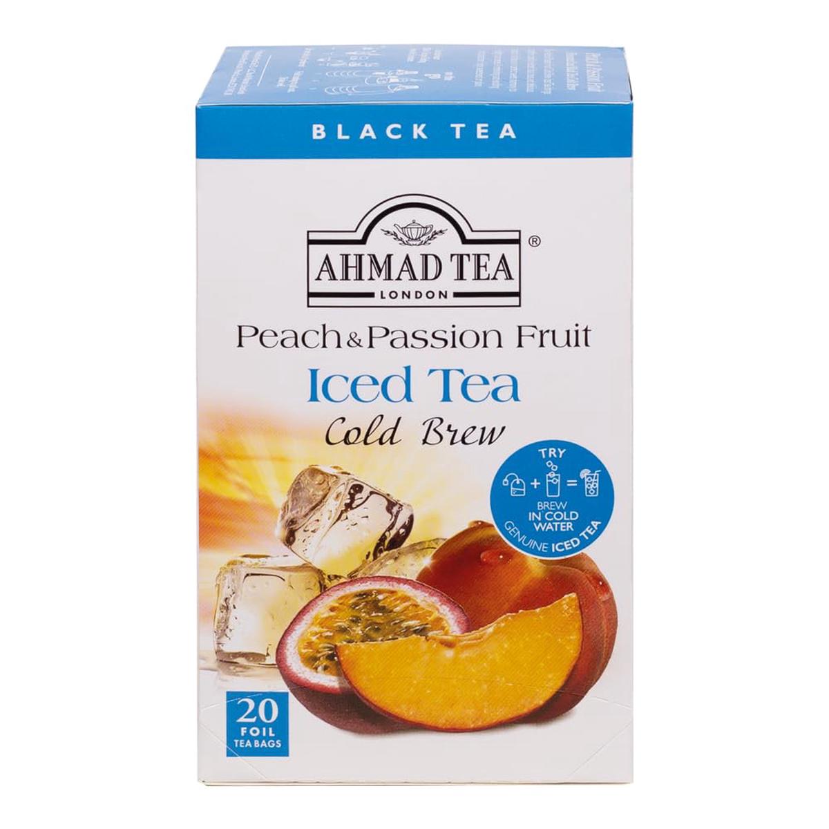 Ahmad Tea Black Tea  Cold Brew Peach and Passion Fruit Teabags  Iced Tea  20 ct (Pack of 6) - Caffeinated and Sugar-Free
