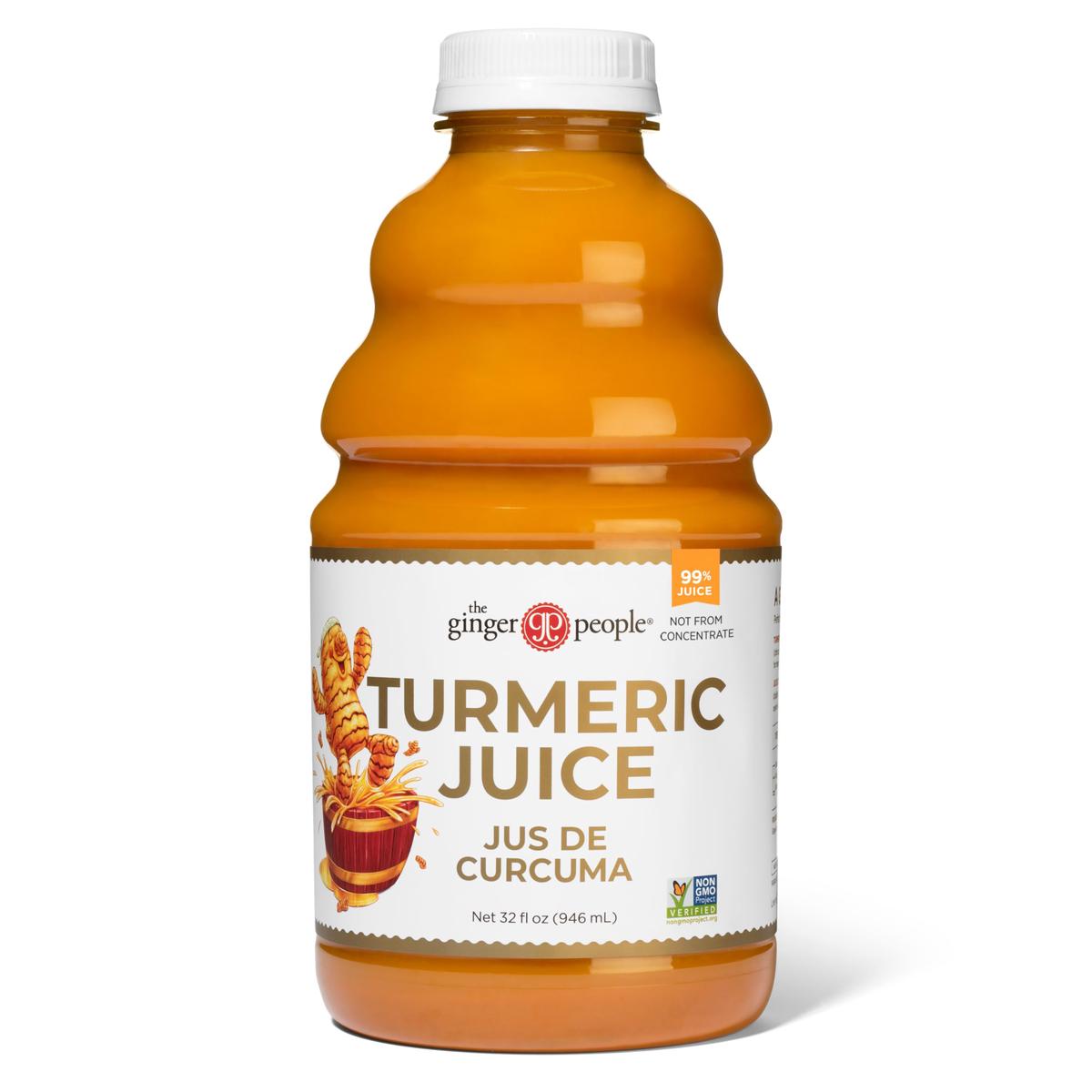 Turmeric Juice  99% Pure Turmeric Juice by The Ginger People - Drug Free  enhanced Quality Wild Turmeric Juice  32 Fl oz Bottle (Pack of 1)