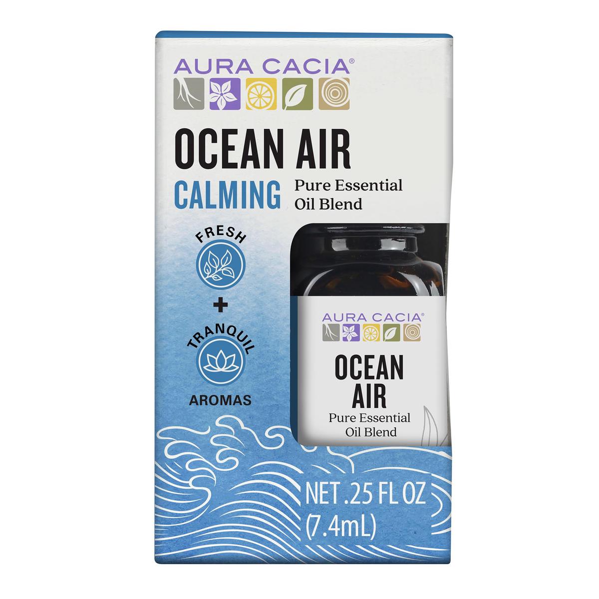 Aura Cacia Ocean Air Essential Oil Blend  Boxed 0.25 fl. oz. - Light Aroma  No Synthetic Fragrances