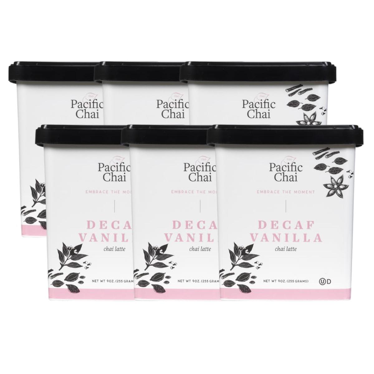 Pacific Chai Decaf Vanilla Chai Latte Mix, Instant Dry Beverage, Gluten Free, Kosher, 9 Ounce (Pack of 6)