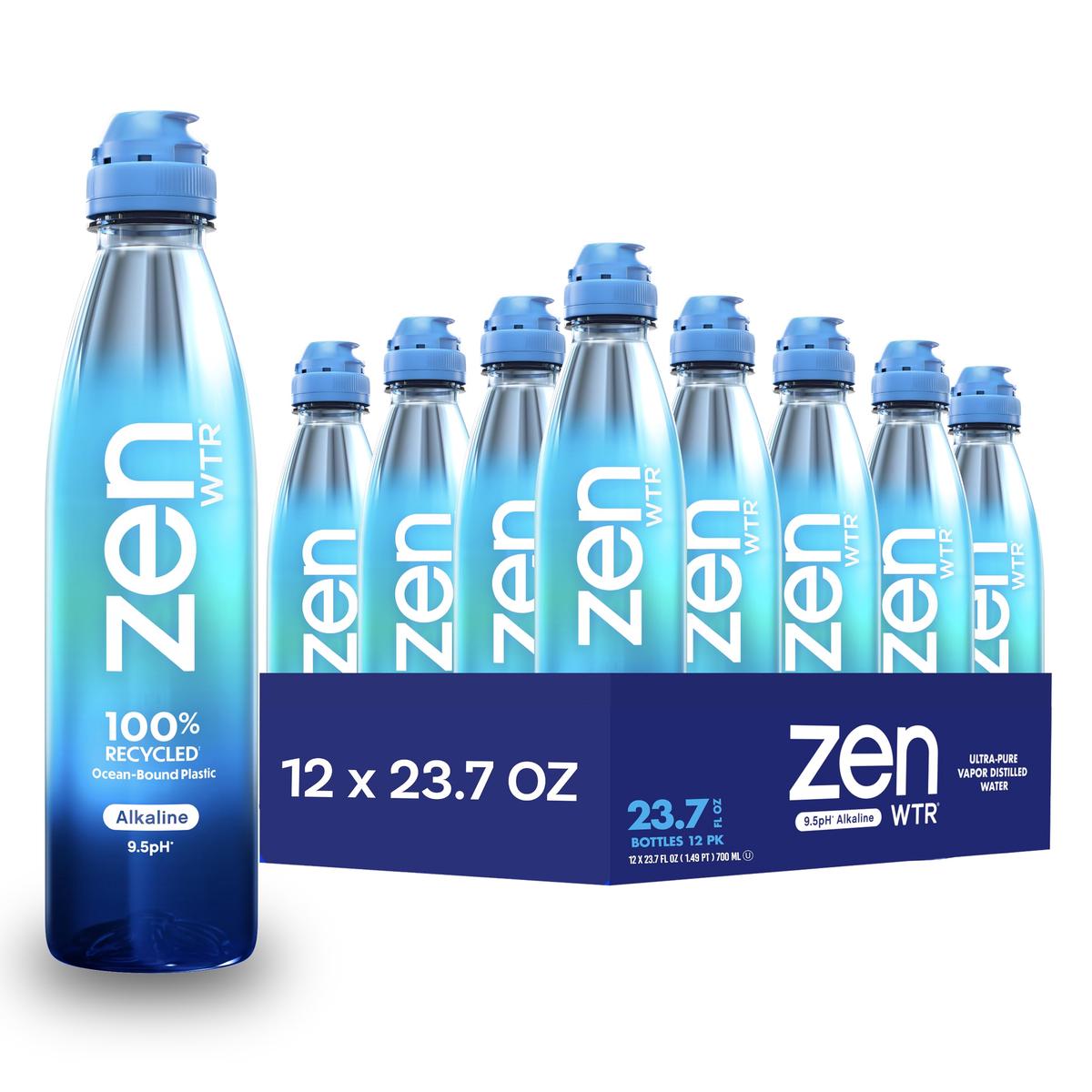 ZEN WTR Alkaline Lifestyle Water, 23.7 Fl Oz, Pack of 12