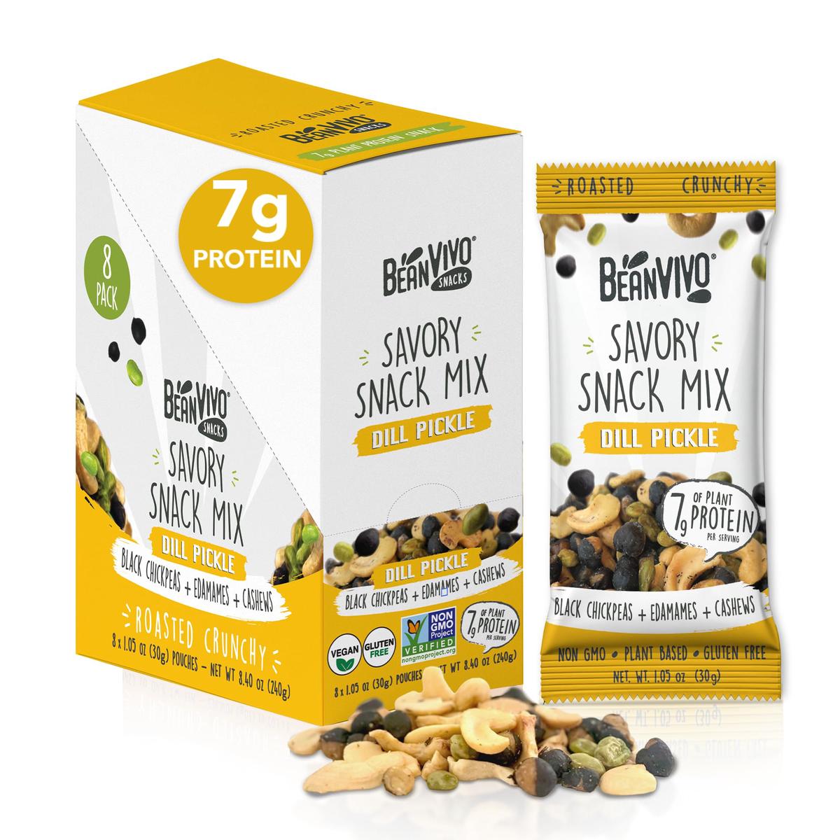 Beanvivo Healthy Snacks For Mature-Themeds & Kids With 7G Protein & 4G Fiber Per Serving With Dried Edamame, Roasted Cashew And Black Chickpeas - Vegan & Gluten Free - Keto Friendly & Non-Gmo - 8Pack 