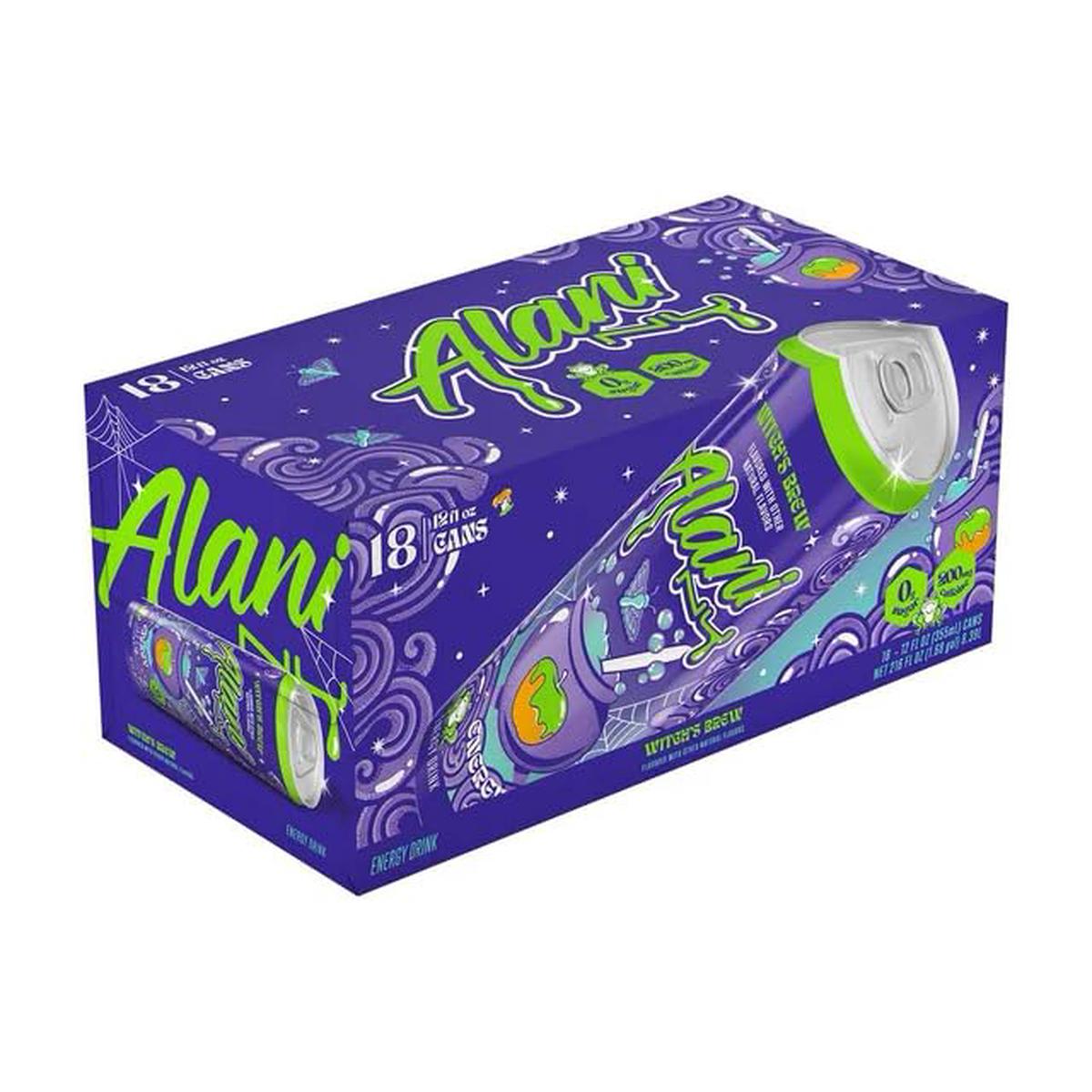 Alani Energy Drink Witchs Brew, 18 Count Sugar Free, Low Calorie Energy Drinks, Zero Sugar, 15 Calories or Less, 12 Fl Oz Cans