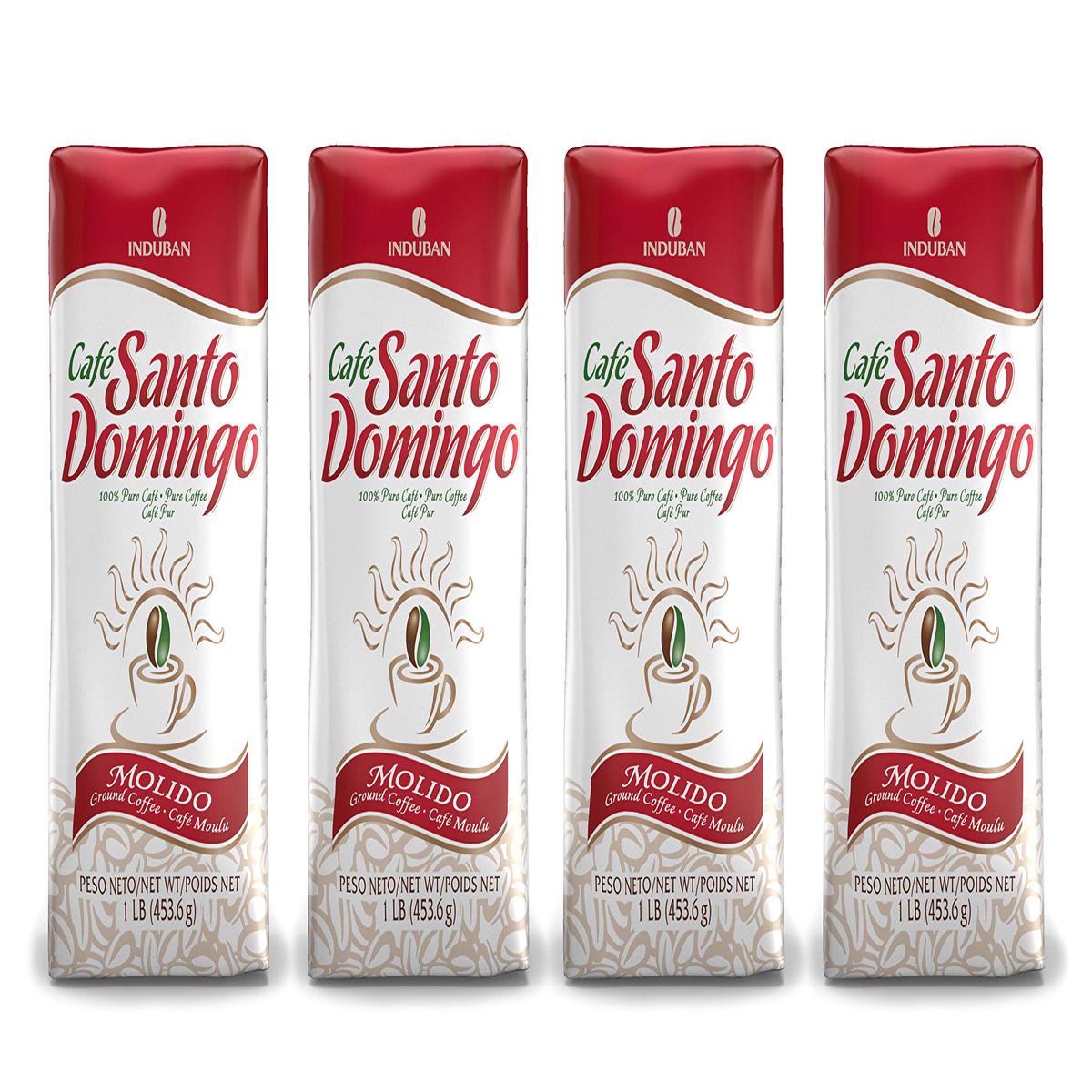 Caf   Santo Domingo, 16 Oz Bag, Ground Coffee, Medium Roast - Product From The Dominican Republic (Pack Of 4)