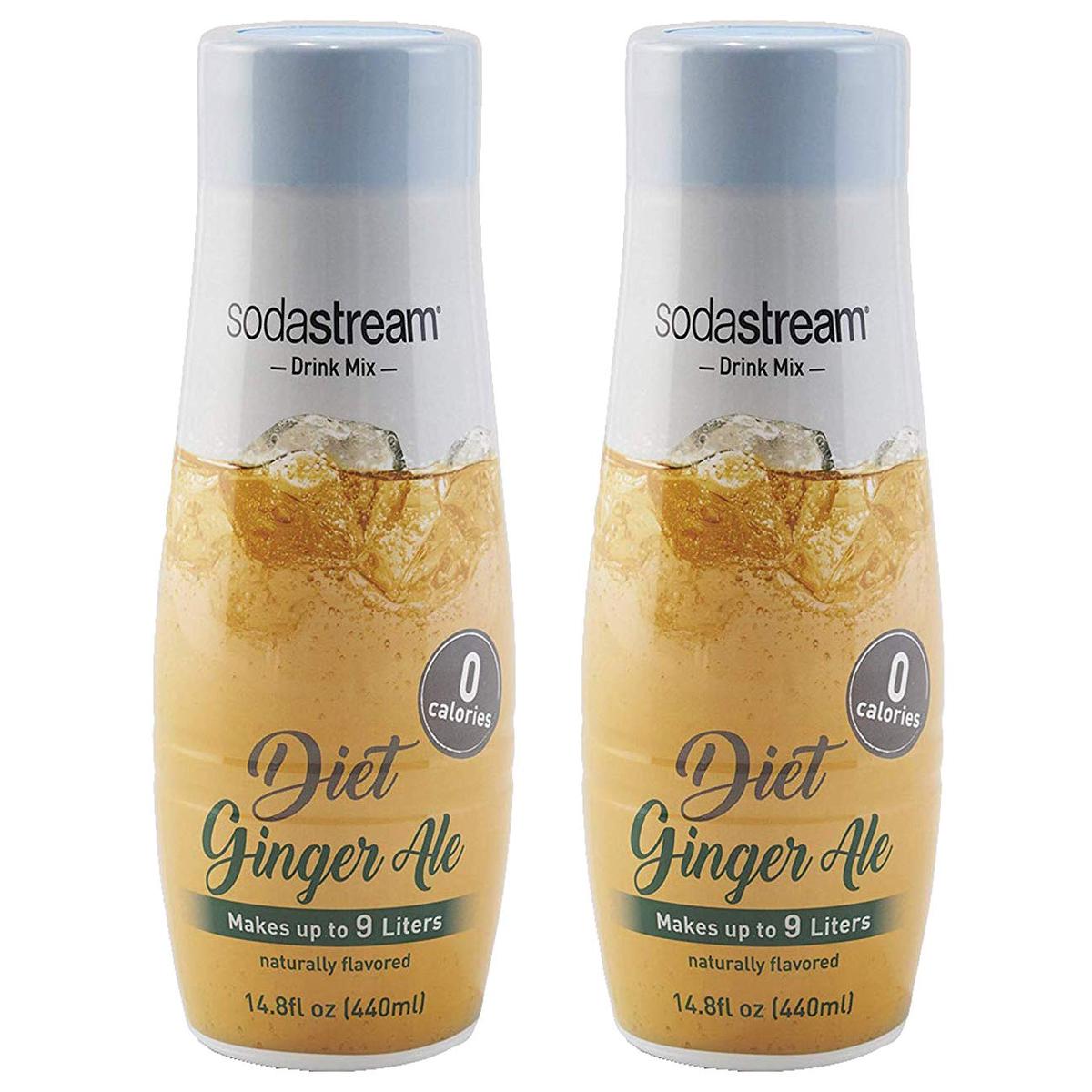 SodaStream Diet Ginger Ale, 2 Pack, 440ml (14.8 Fl Oz) - Carbonated Beverage Mixer