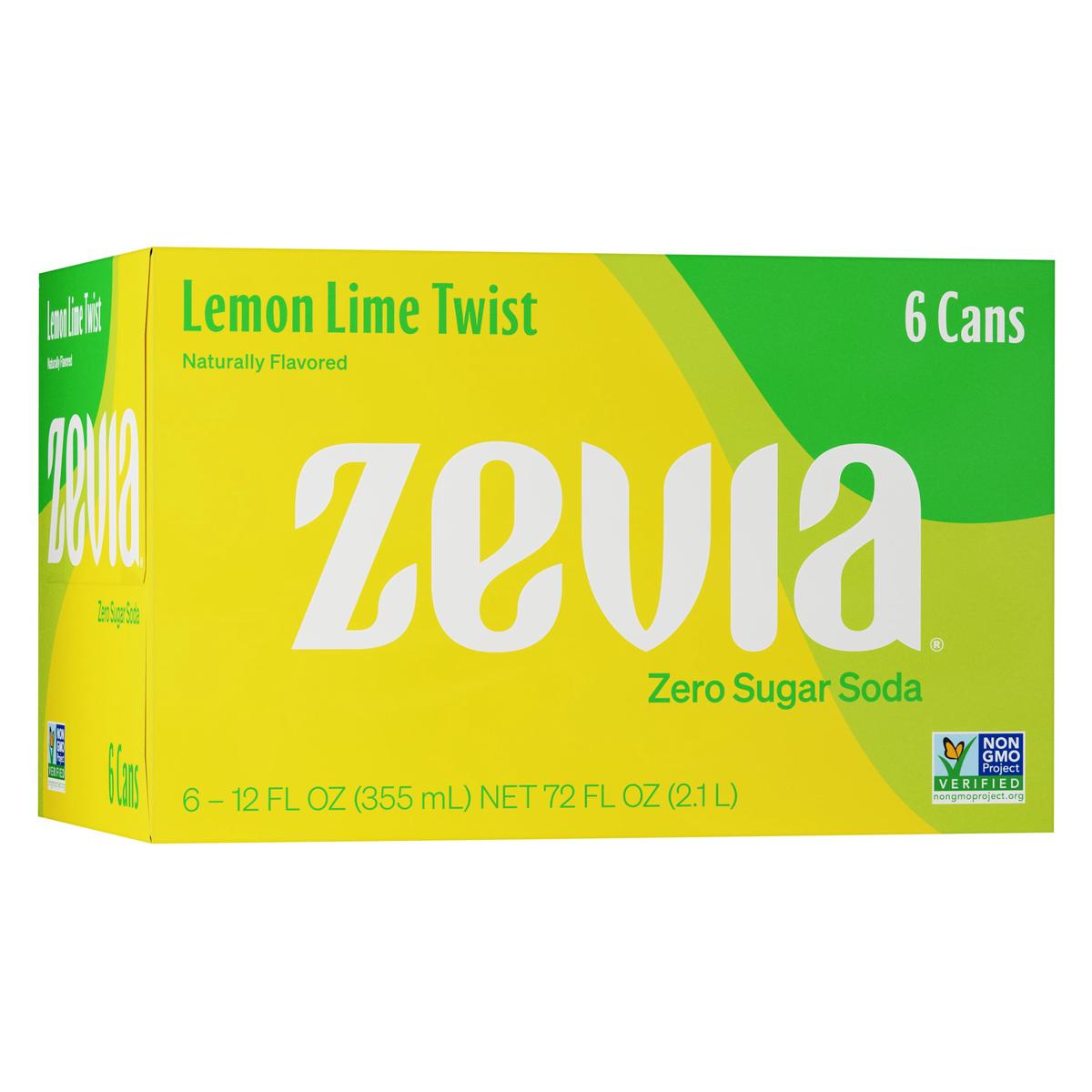 Zevia Zero Calorie Soda  Lemon Lime Twist  12 Ounce Cans (Pack of 6)