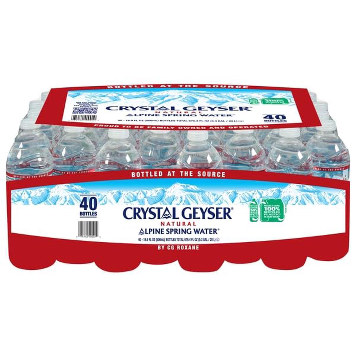 Crystal Geyser Natural Alpine Spring Water 16.9 fl oz (40 bottles)