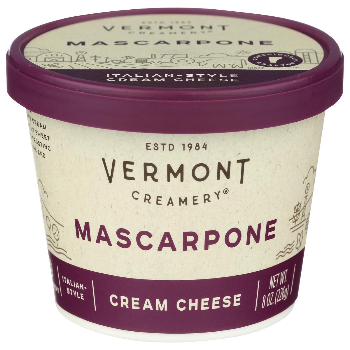 Vermont Creamery, Mascarpone Italian Style Cream Cheese, 8 oz