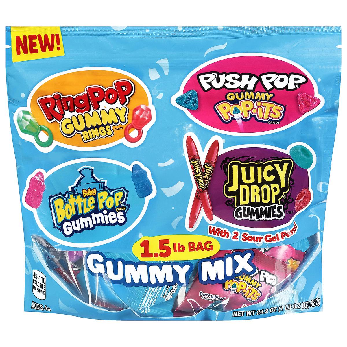 Bazooka Brands Christmas Gummy Candy Variety Pack, 52 Ct Chewy Gummy Candy Individually Wrapped in Fruity Flavors For Birthday P