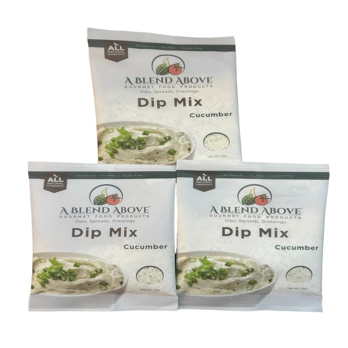 A Blend Above Cucumber Dip Mix, 1 oz, (3 Pack), Gluten-Free, No MSG, All Natural, No Preservatives, Vegetable Dip, Keto Friendly