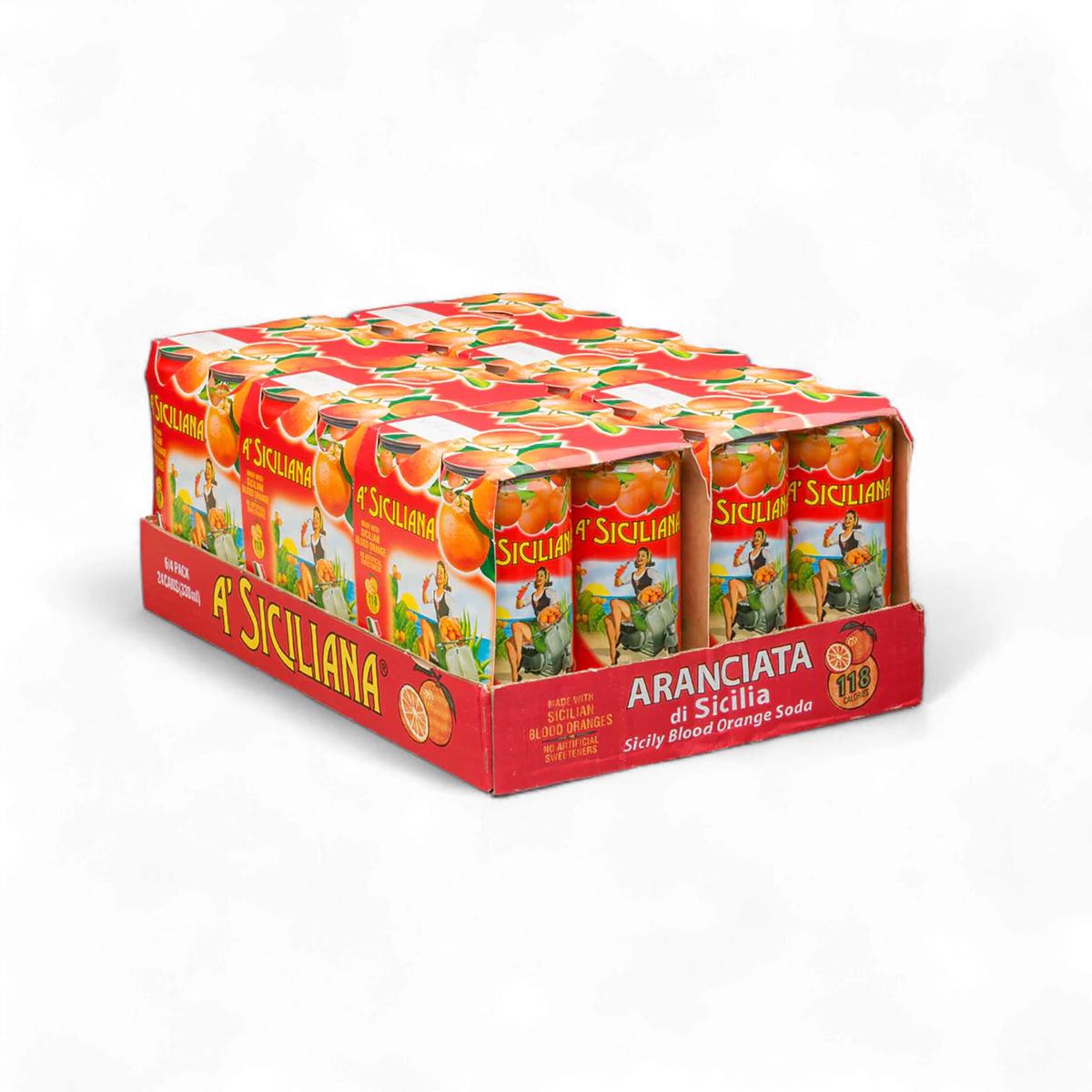 A SICILIANA Sicilian Sparkling Beverage - Limonata Soda, 11.5 Fl Oz Cans, Pack of 24