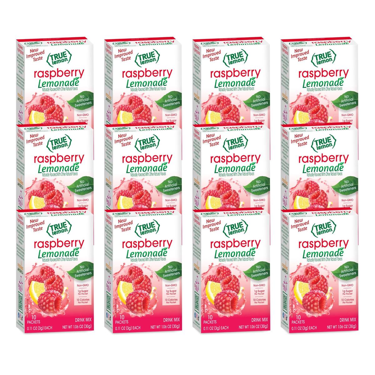 True Lemon Raspberry Lemonade Water Enhancer Drink Mix (120ct), Low Calorie Drink Mix Packets for Water, Powdered Drink Mixes &