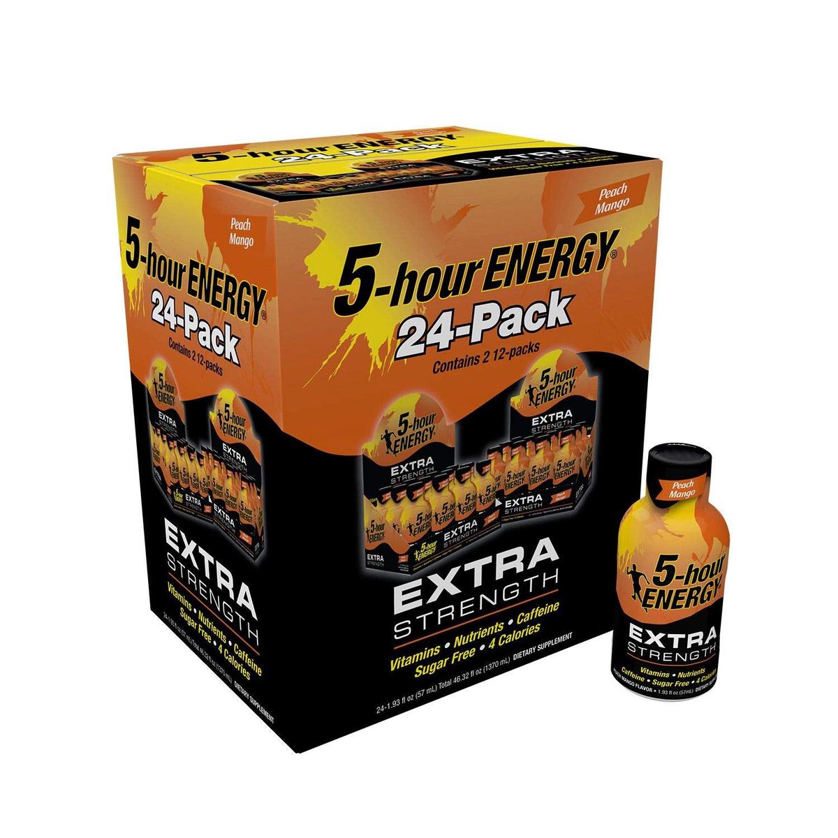 5-Hour Energy Shot  Extra Strength Peach Mango 1.93 oz. ea.  24 pk. A1