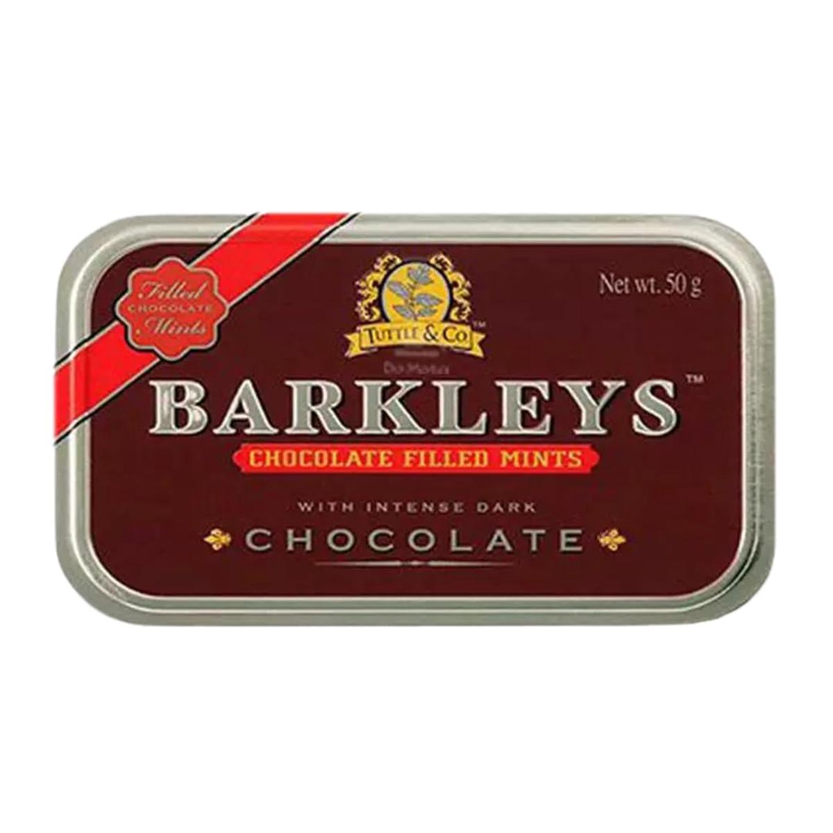 Barkleys Chocolate Breath Mints - Vegan Dark Chocolate Filling - 50 Count Travel Tins - Party, After Dinner, Everyday Use