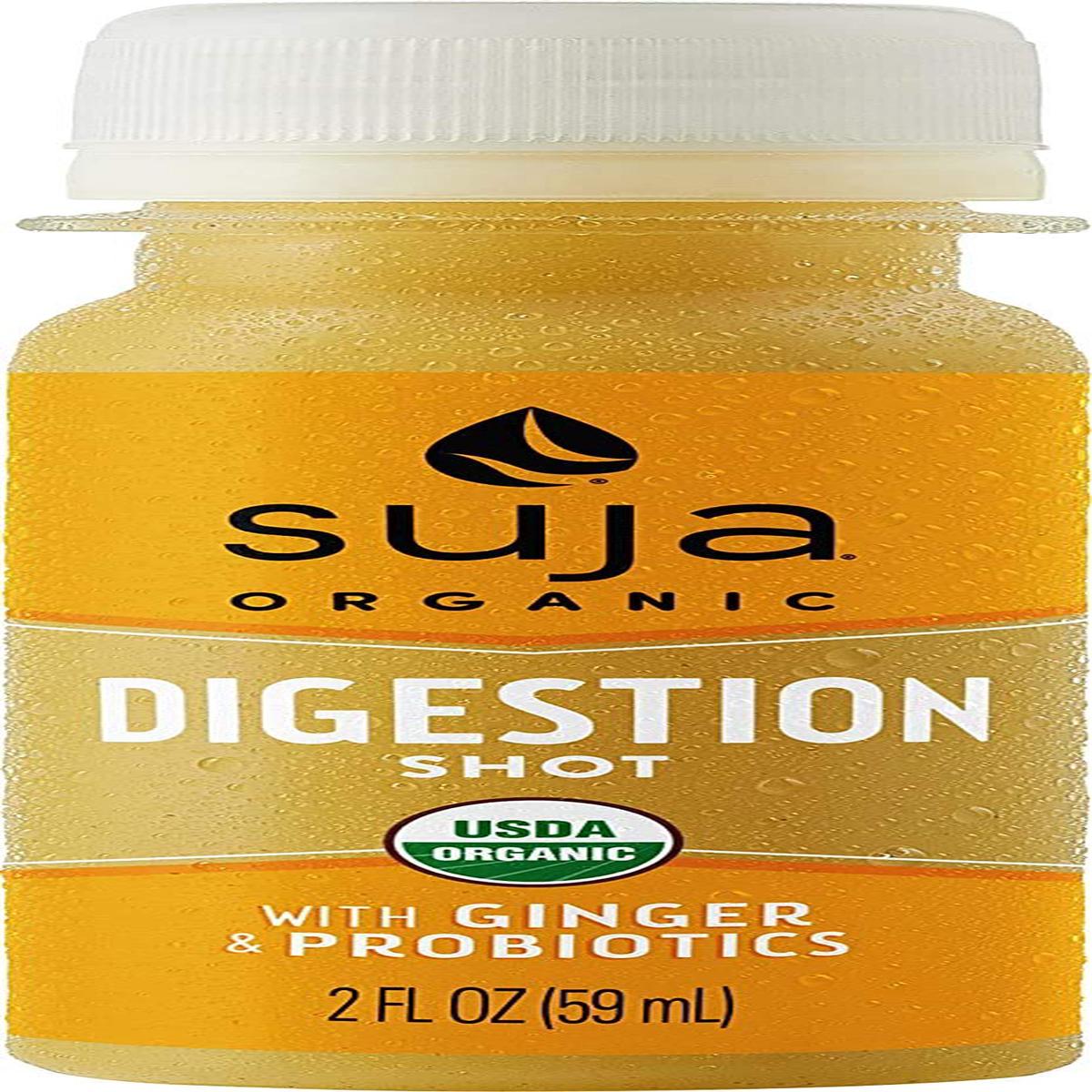 Suja Organic Cold-Pressed Digestion Shot With Ginger And Probiotics, 2 Fl Oz (Pack Of 15)
