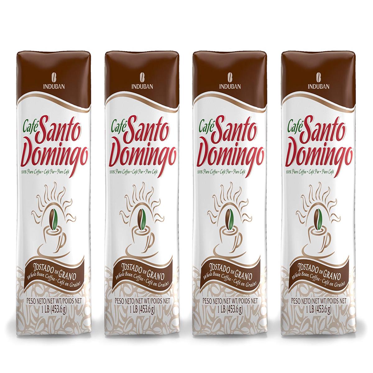 Santo Domingo Coffee, 16 Oz Bag, Whole Bean Coffee, Medium Roast - Product From The Dominican Republic (Pack Of 4)