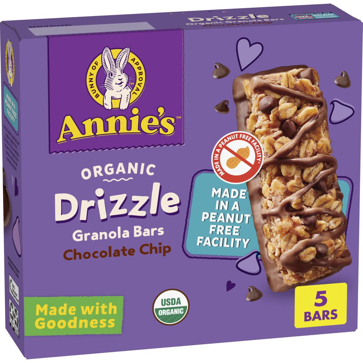 Annies Organic Chocolate Chip Granola Bars, 5 Count, 4.6 oz