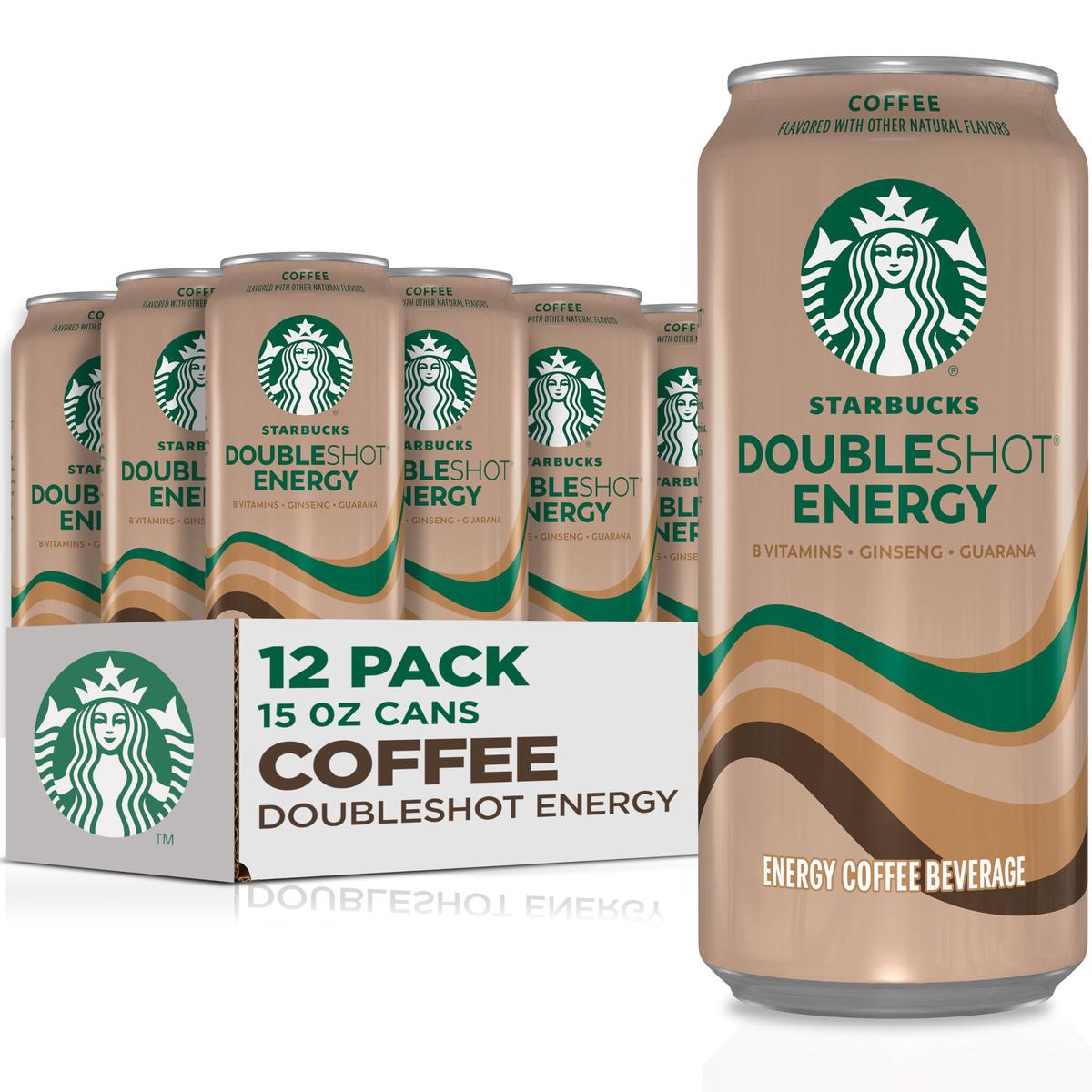 Starbucks Doubleshot Energy Drink Coffee Beverage, Iced Coffee, 15 fl oz Cans, Pack of 12