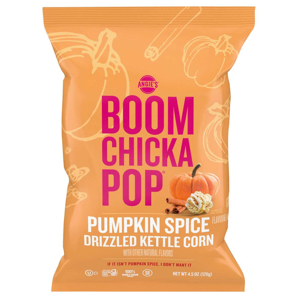 Angies BOOMCHICKAPOP Pumpkin Spice Flavored Drizzled Kettle Corn Popcorn 4.5oz - 1 bag