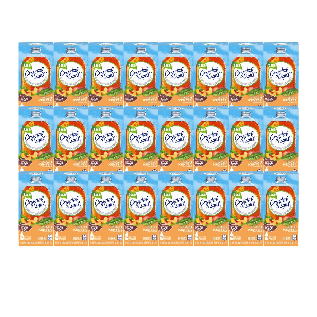 Crystal Light On The Go Peach Mango With Caffeine Drink Mix, 10-Packet Box (Pack Of 24)