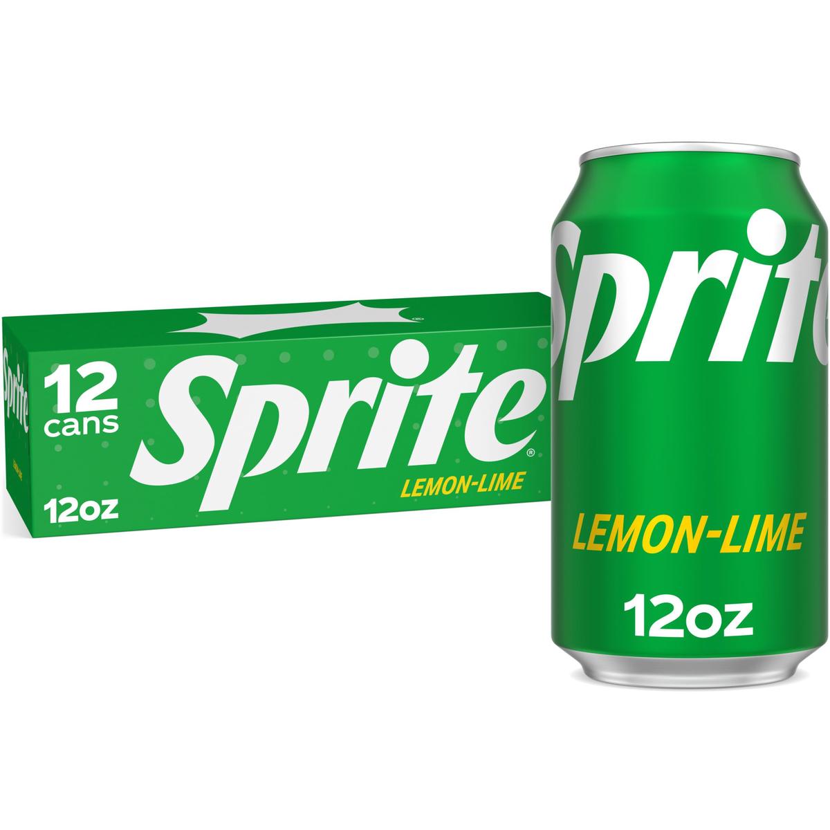 Sprite Lemon Lime Soda Soft Drinks, 12 Fl Oz, 12 Pack