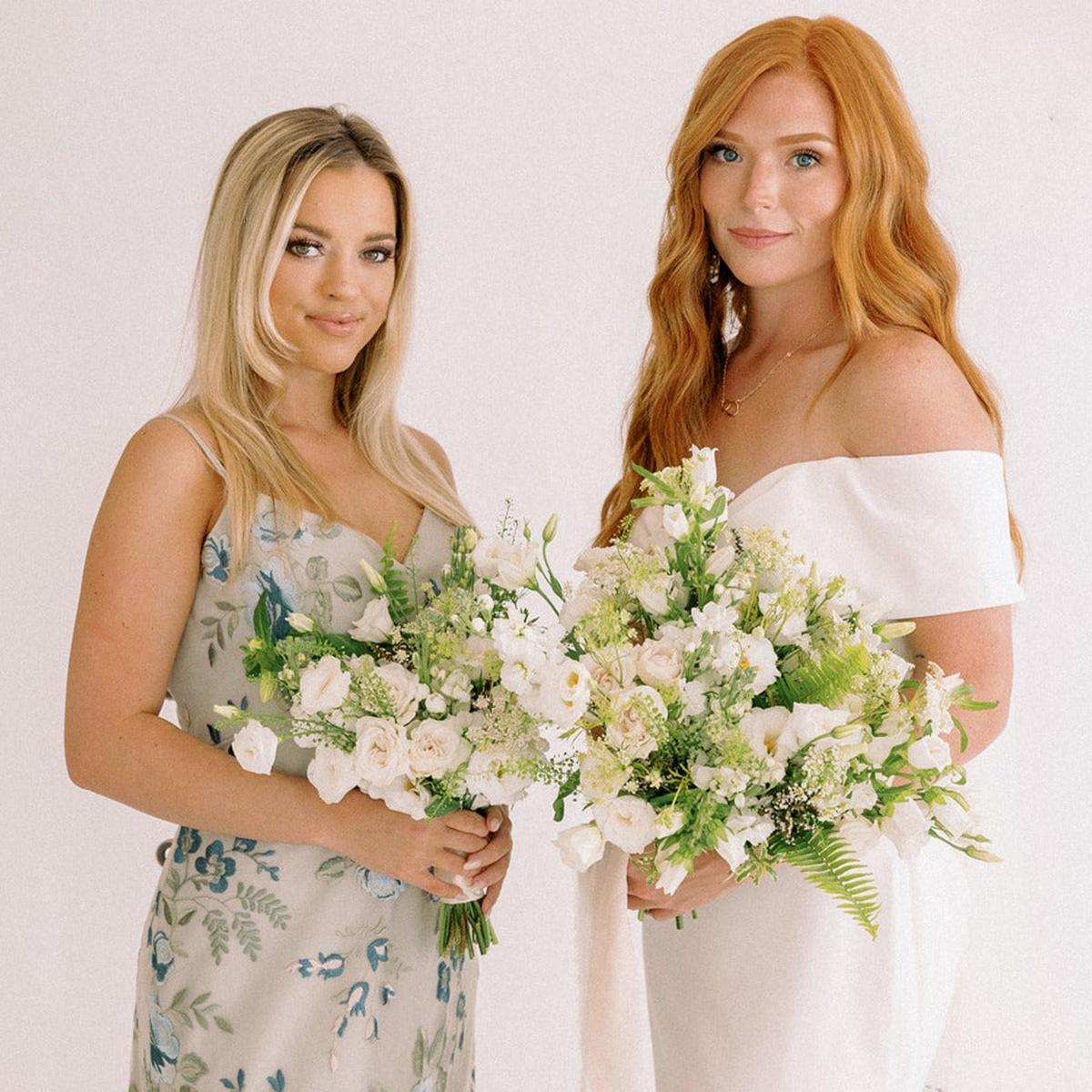 White Wildflower Whimsy Bridal and 4-5 Bridesmaid Bouquets