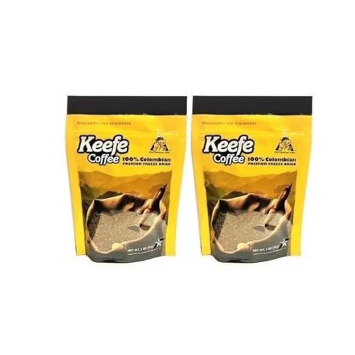 Keefe Coffee 100% Colombian Premium Freeze Dried Coffee 3Oz Sealed Bag (3 Ounce (Pack Of 2), Coffee)